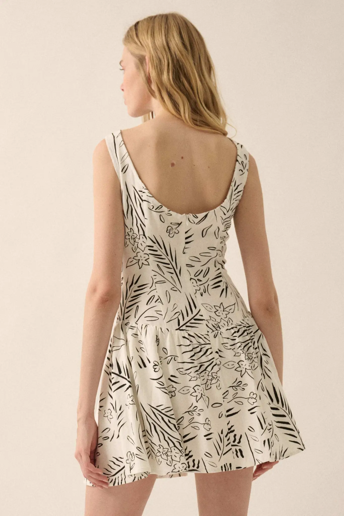 Artist's Garden Floral Drop-Waist Mini Dress - Image 2