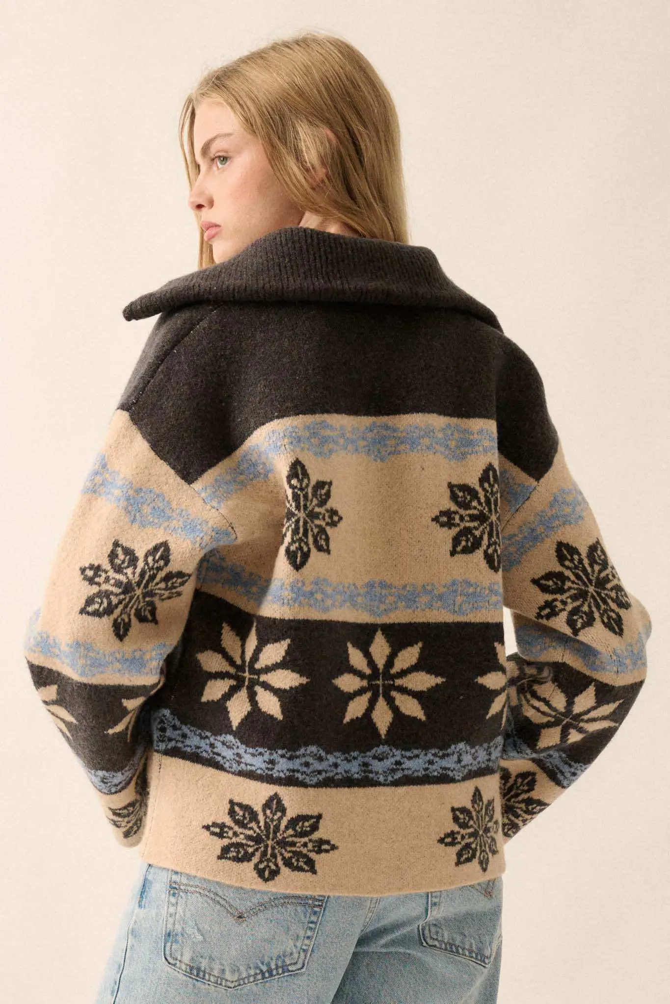 Aspen Slopes Collared Alpine-Knit Sweater - Image 2