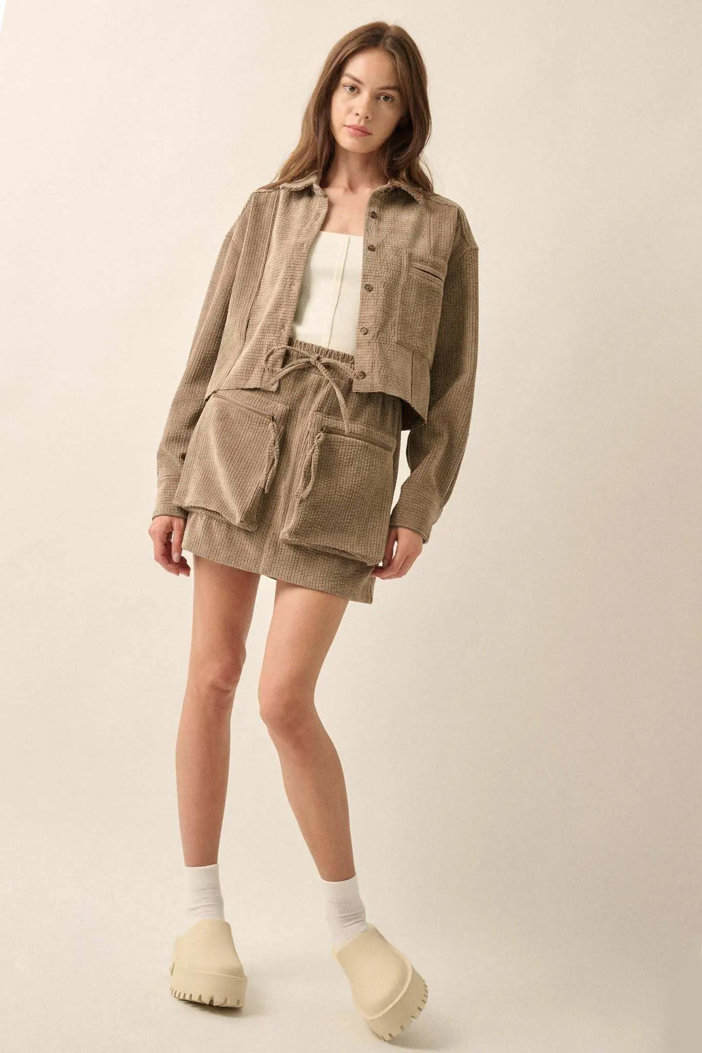 Away from Home Raw-Edge Corduroy Pocket Shirt - Image 11