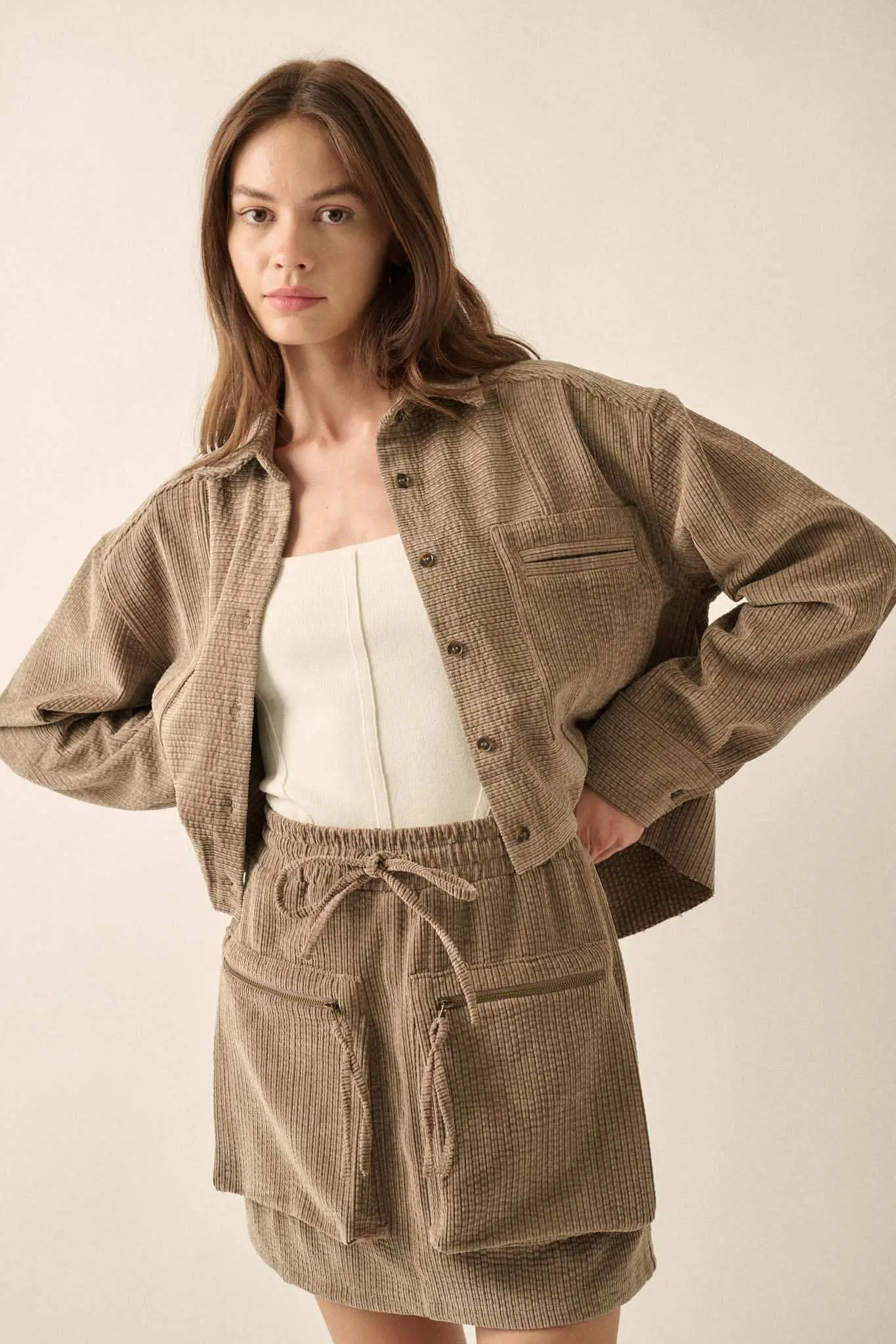 Away from Home Raw-Edge Corduroy Pocket Shirt - Image 12