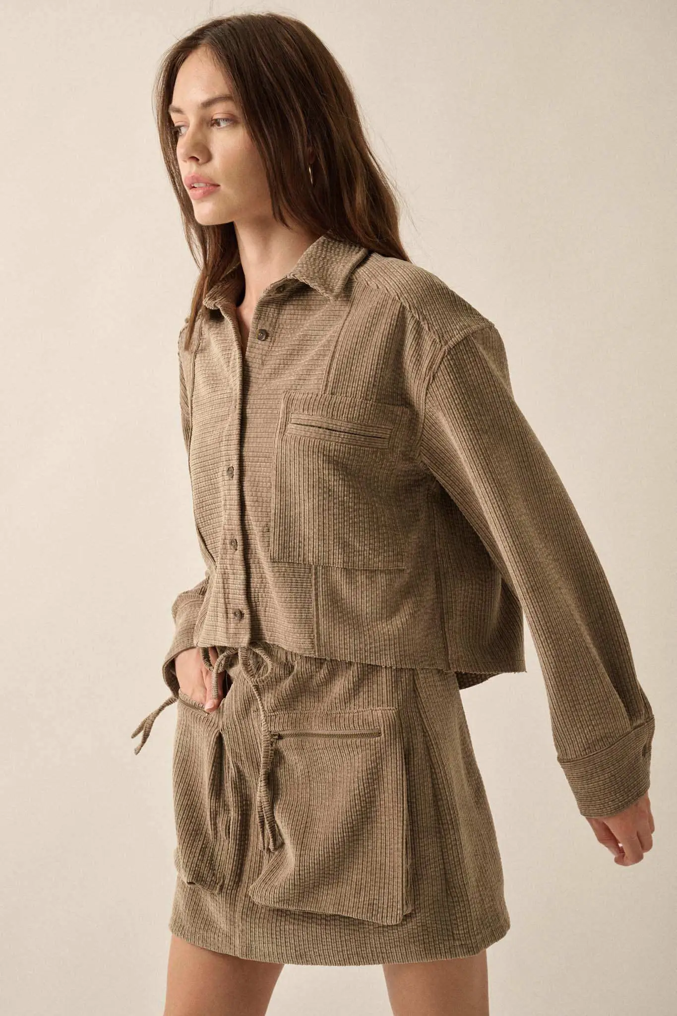 Away from Home Raw-Edge Corduroy Pocket Shirt - Image 13