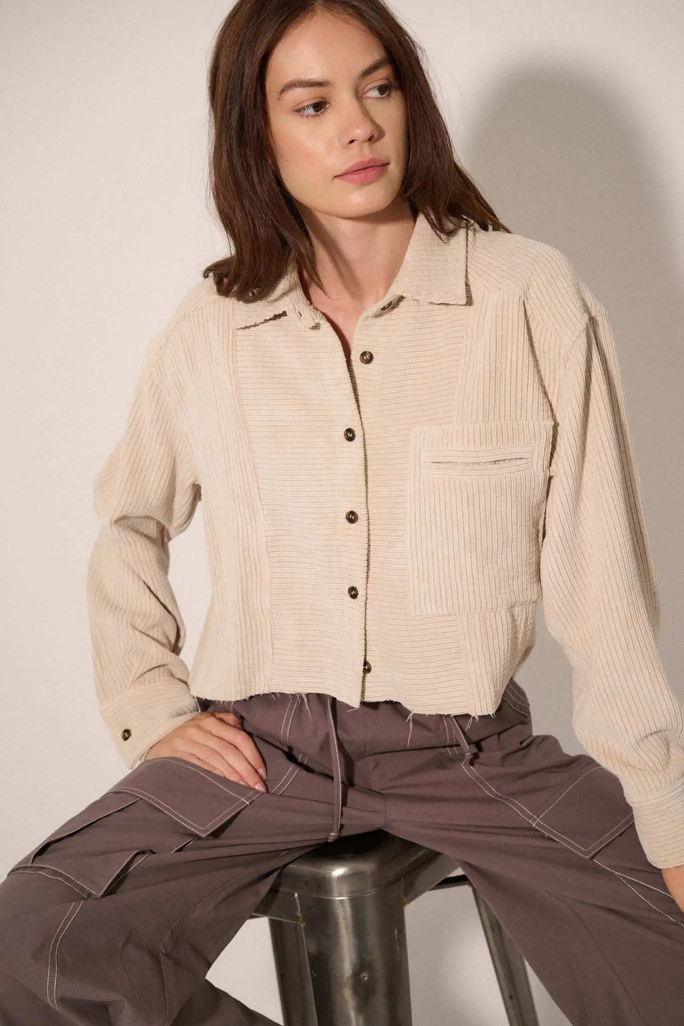 Away from Home Raw-Edge Corduroy Pocket Shirt - Image 3