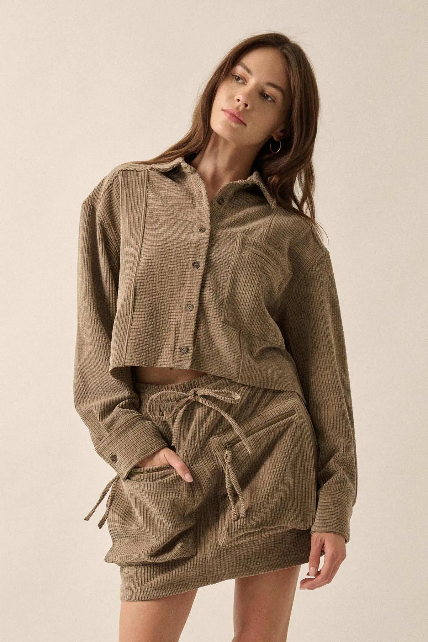 Away from Home Raw-Edge Corduroy Pocket Shirt - Image 9