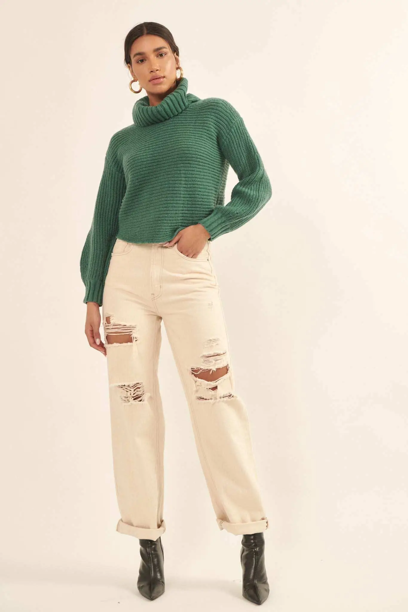 Back to You Surplice-Back Turtleneck Sweater - Image 8