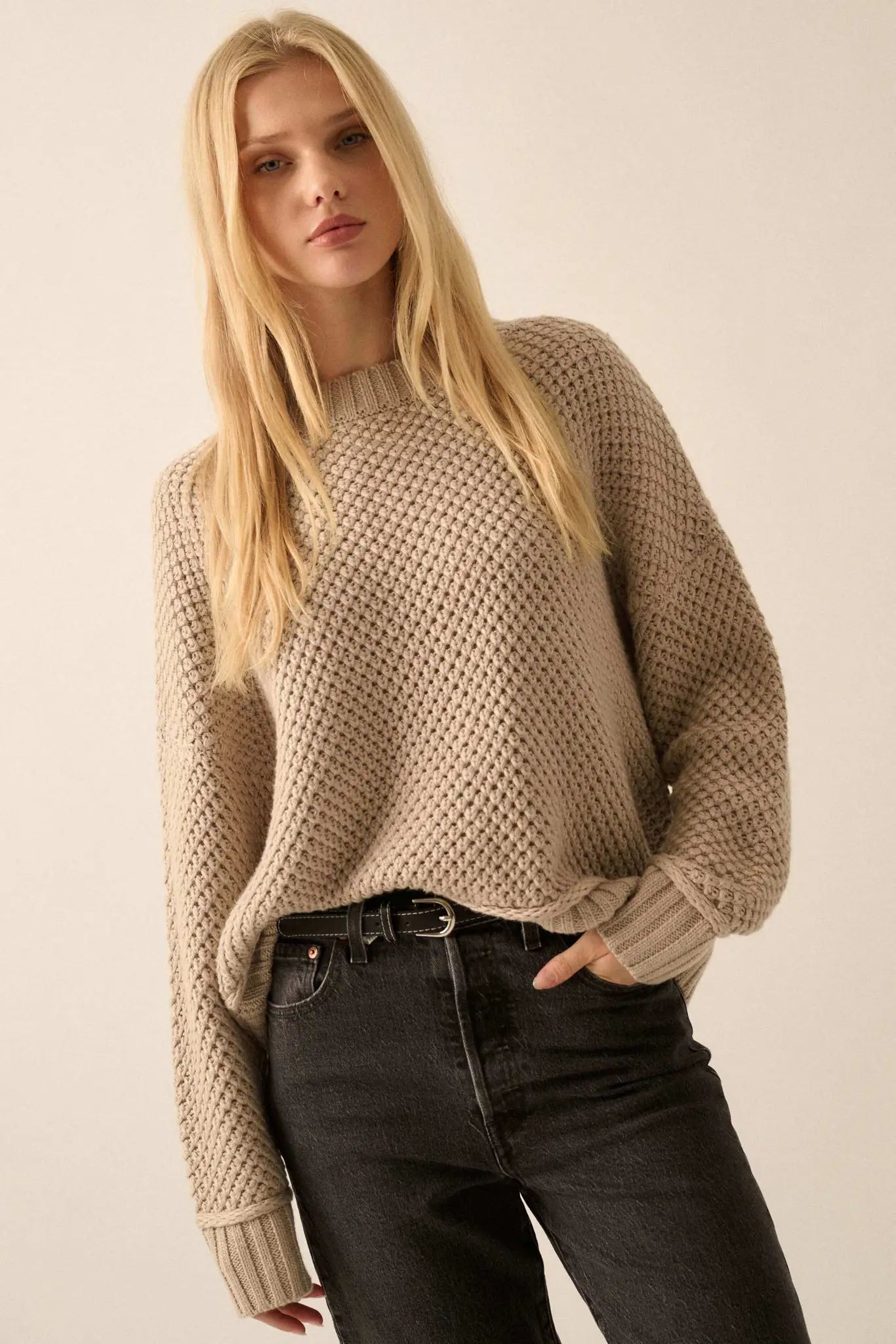 Basically Perfect Chunky Crochet-Knit Sweater - Image 11