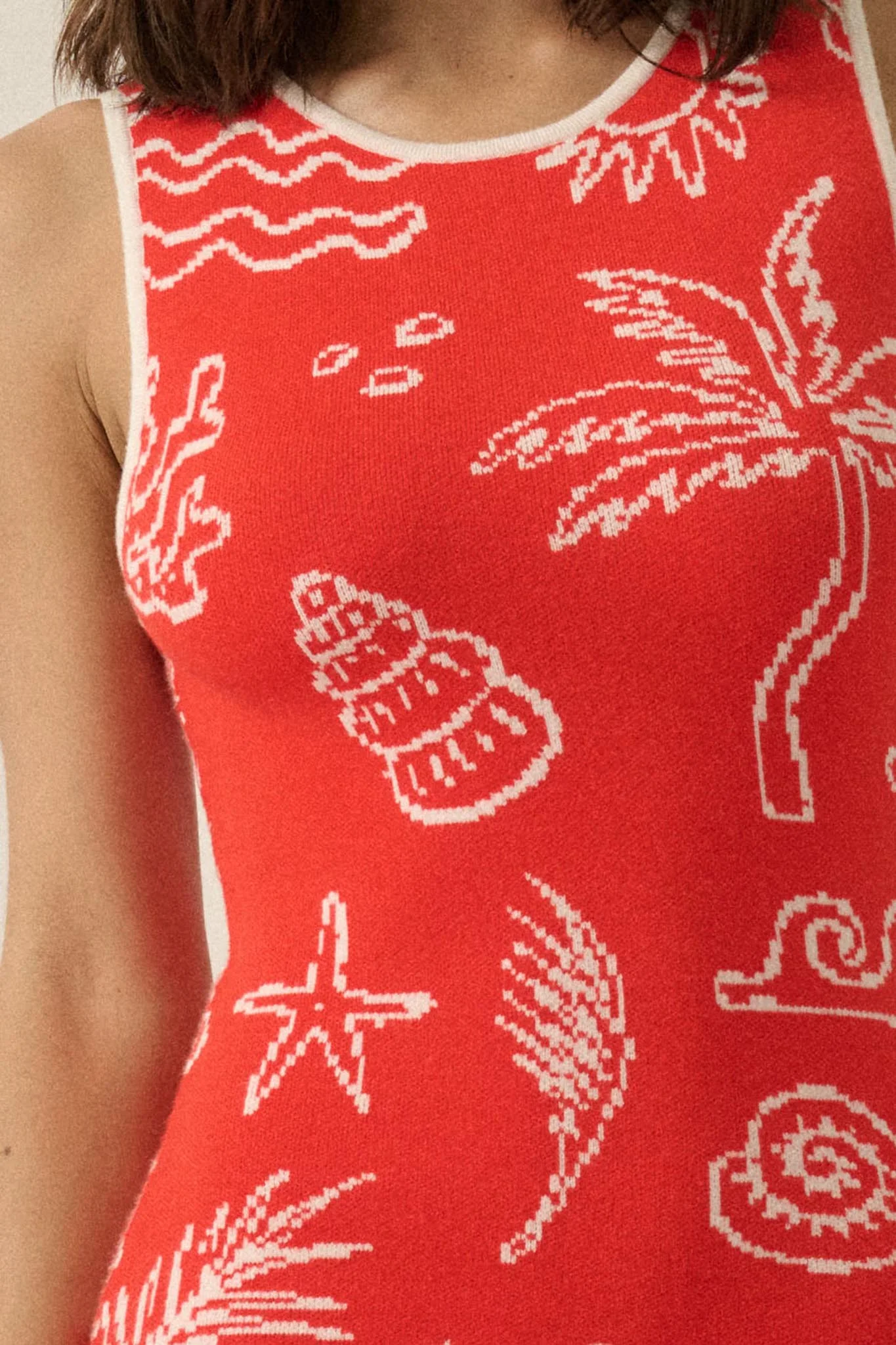 Beach Bliss Nautical Jacquard Midi Sweater Dress - Image 11