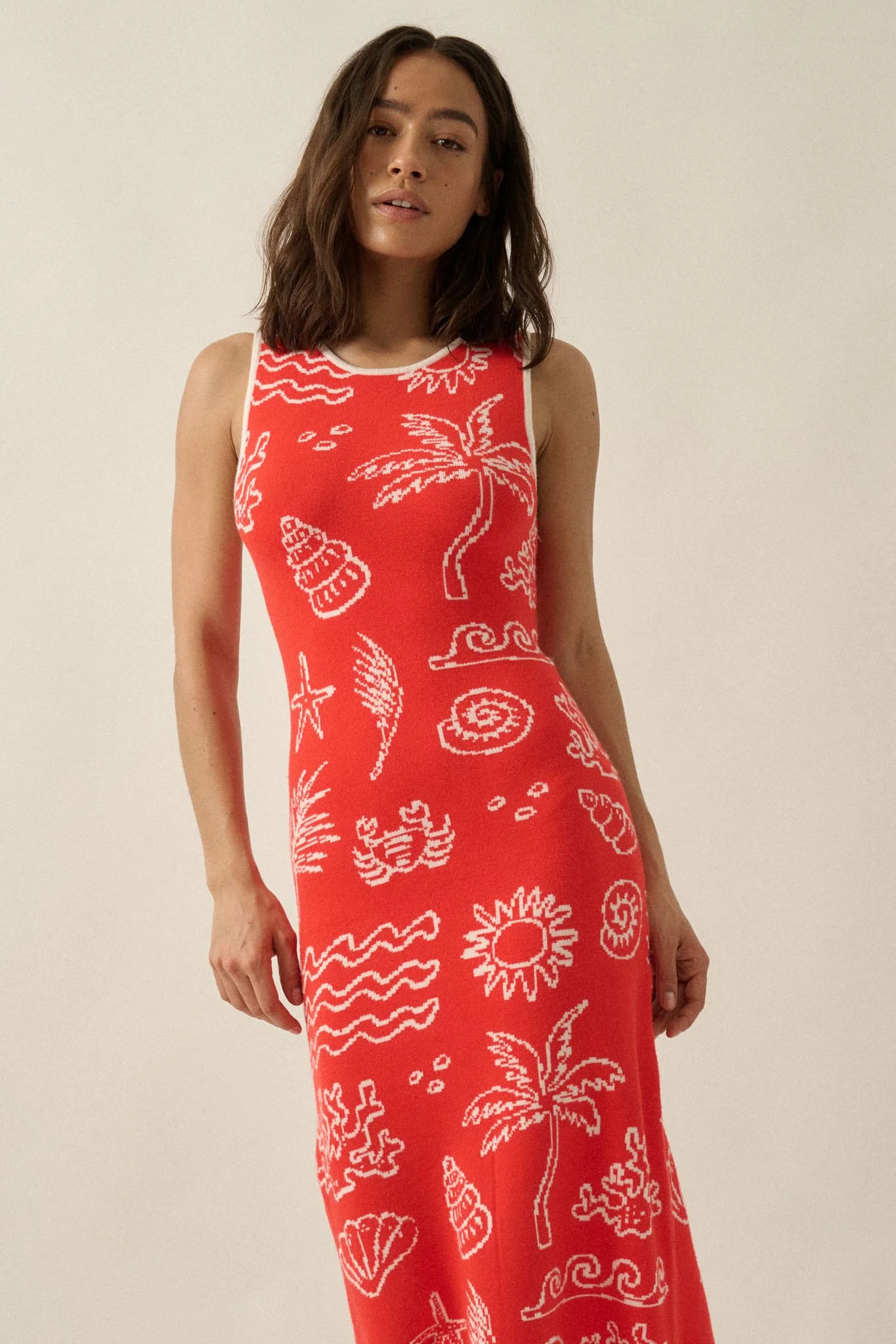 Beach Bliss Nautical Jacquard Midi Sweater Dress - Image 12