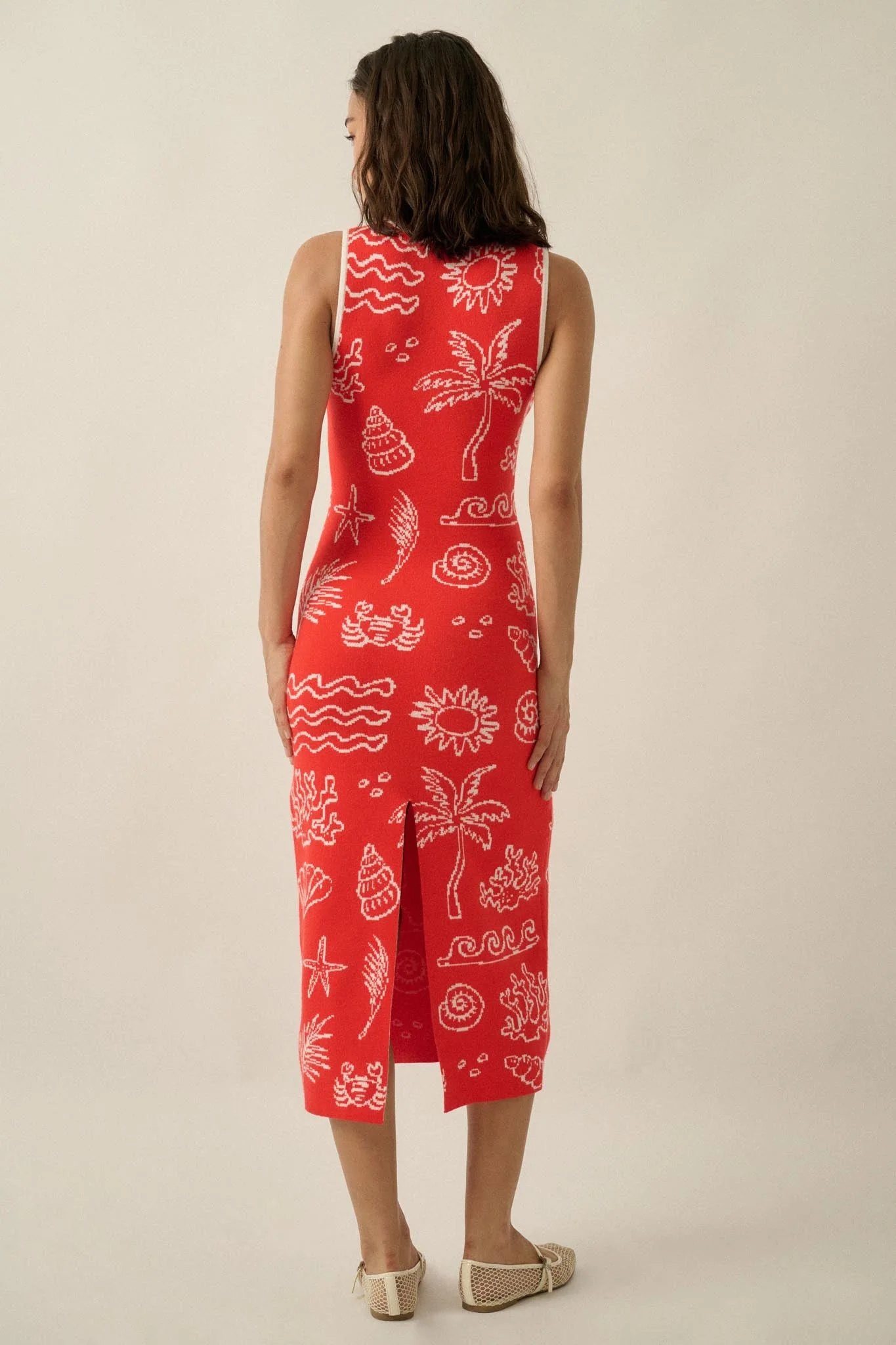 Beach Bliss Nautical Jacquard Midi Sweater Dress - Image 15
