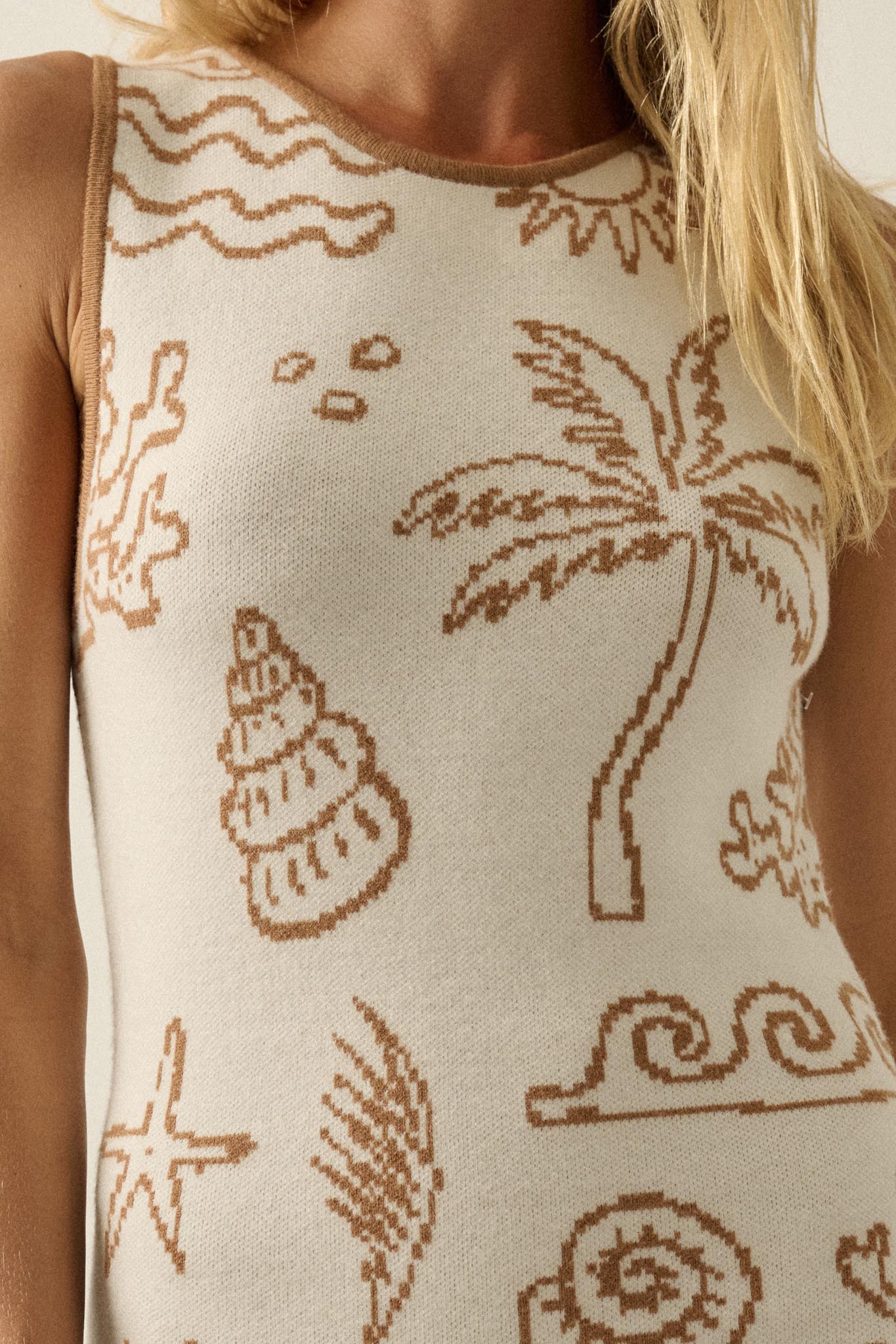Beach Bliss Nautical Jacquard Midi Sweater Dress - Image 2