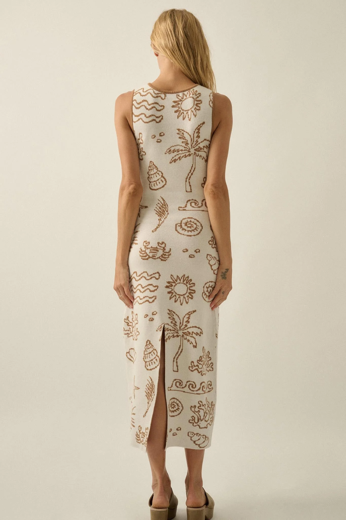 Beach Bliss Nautical Jacquard Midi Sweater Dress - Image 6