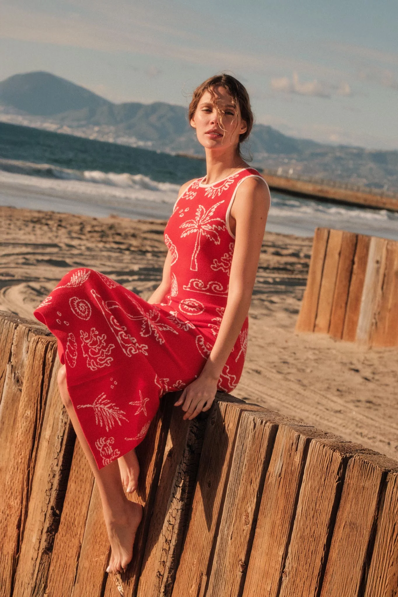 Beach Bliss Nautical Jacquard Midi Sweater Dress - Image 7