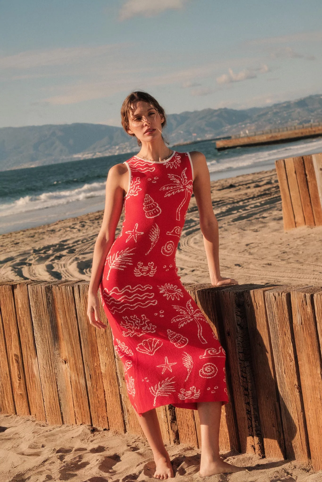 Beach Bliss Nautical Jacquard Midi Sweater Dress - Image 8
