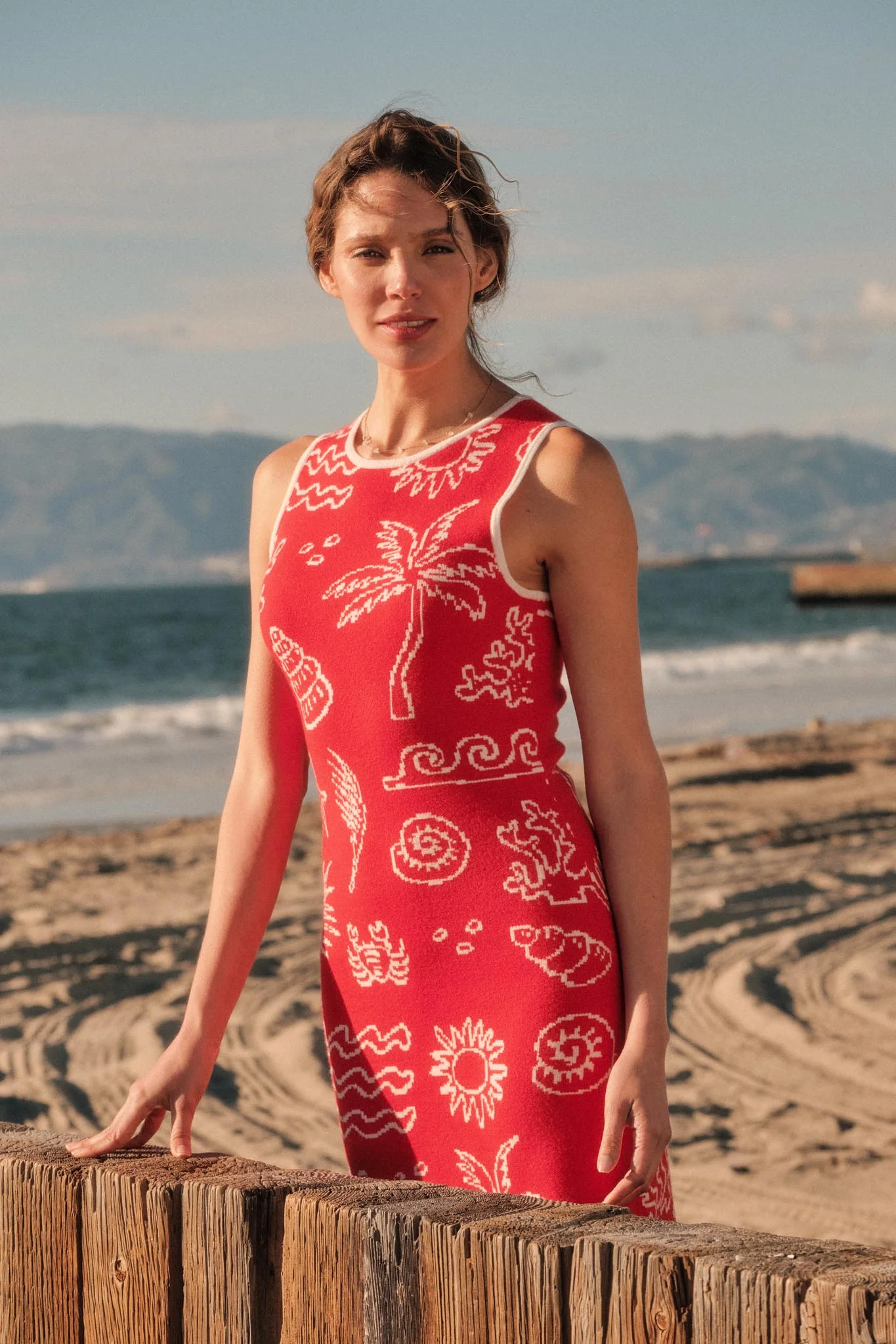 Beach Bliss Nautical Jacquard Midi Sweater Dress - Image 9