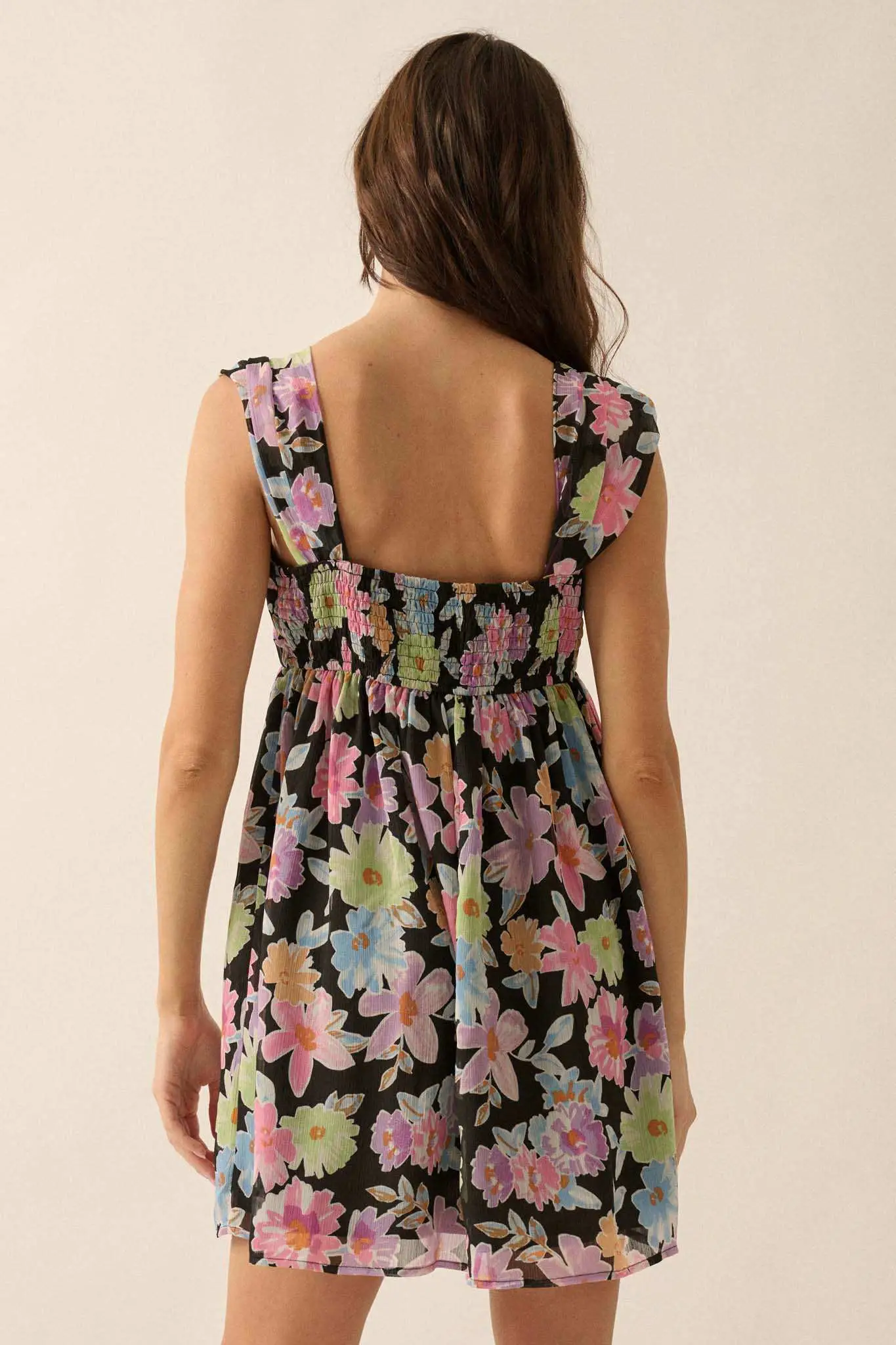 Beaming Blossoms Floral Chiffon Mini Dress - Image 2
