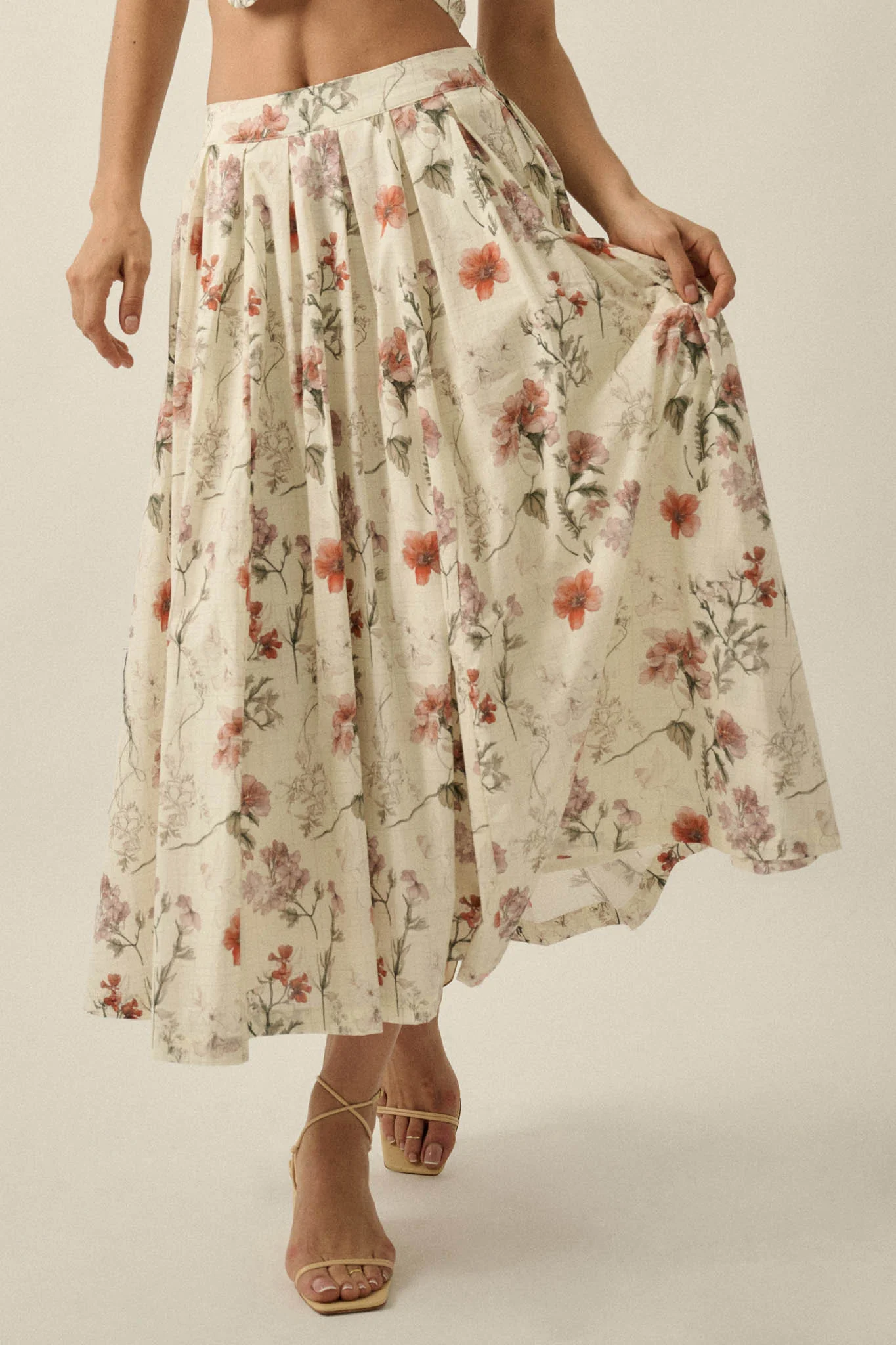 Beautiful Bouquet Floral-Print Pleated Midi Skirt - Image 14