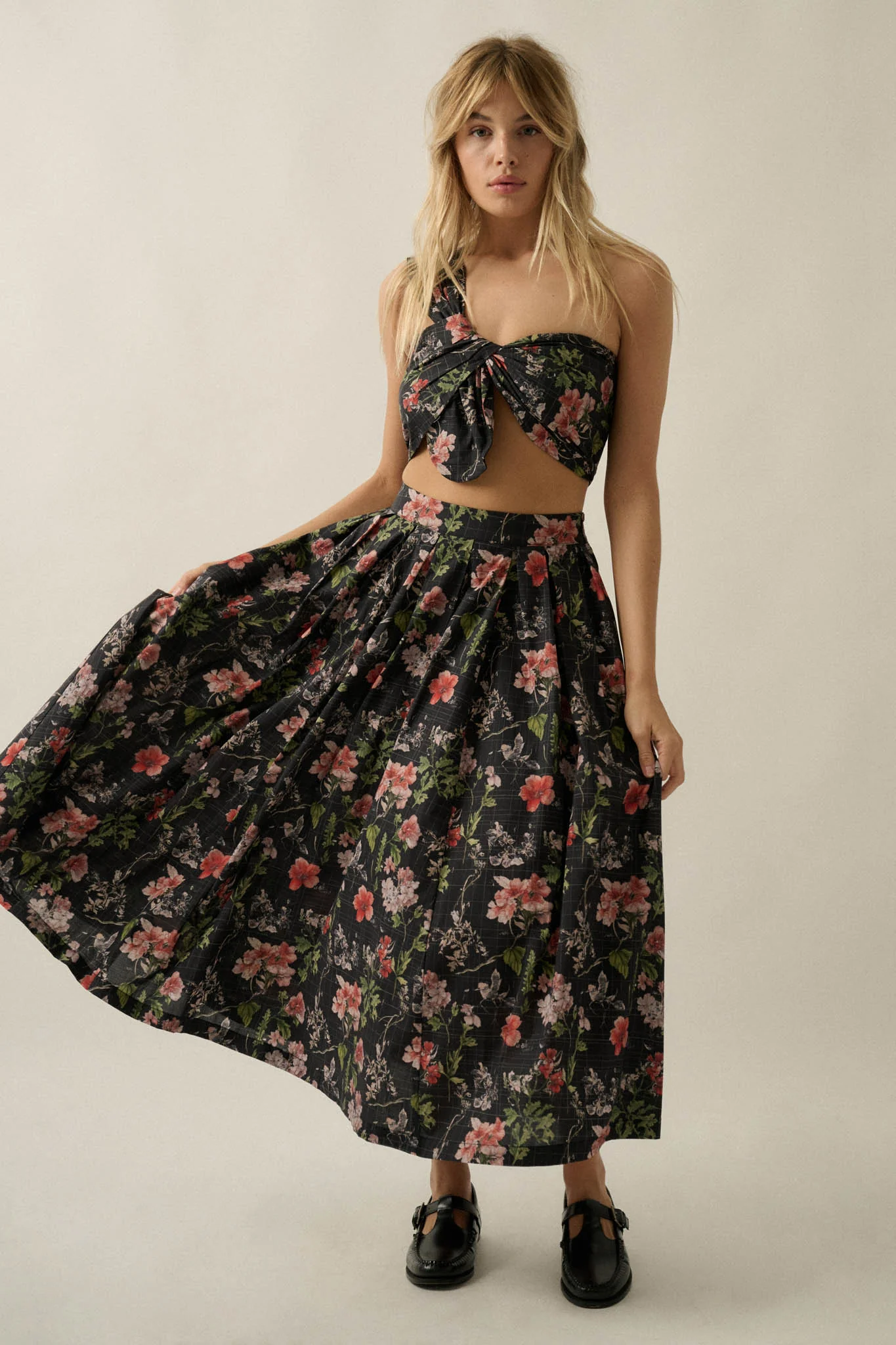 Beautiful Bouquet Floral-Print Pleated Midi Skirt - Image 4