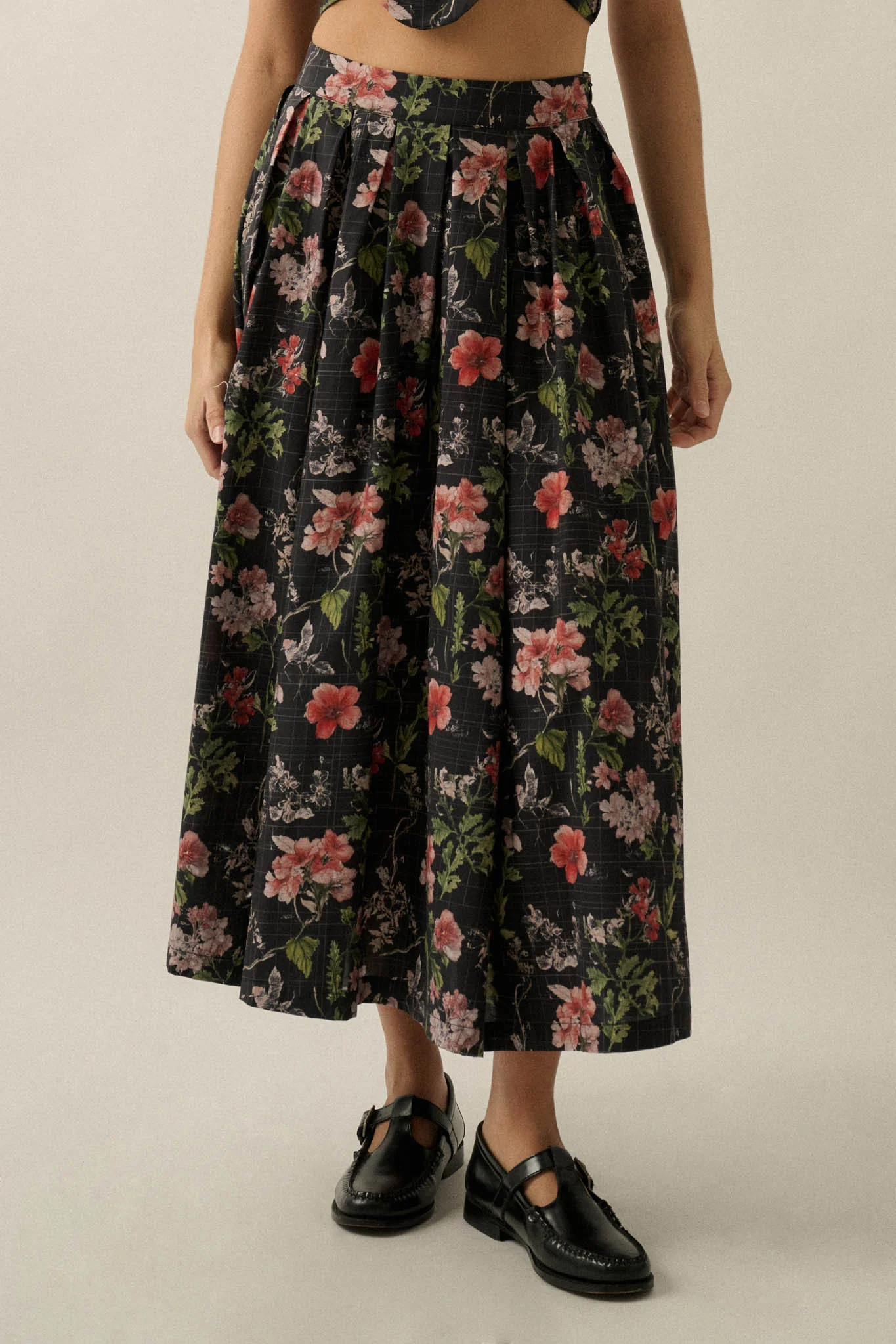 Beautiful Bouquet Floral-Print Pleated Midi Skirt - Image 5