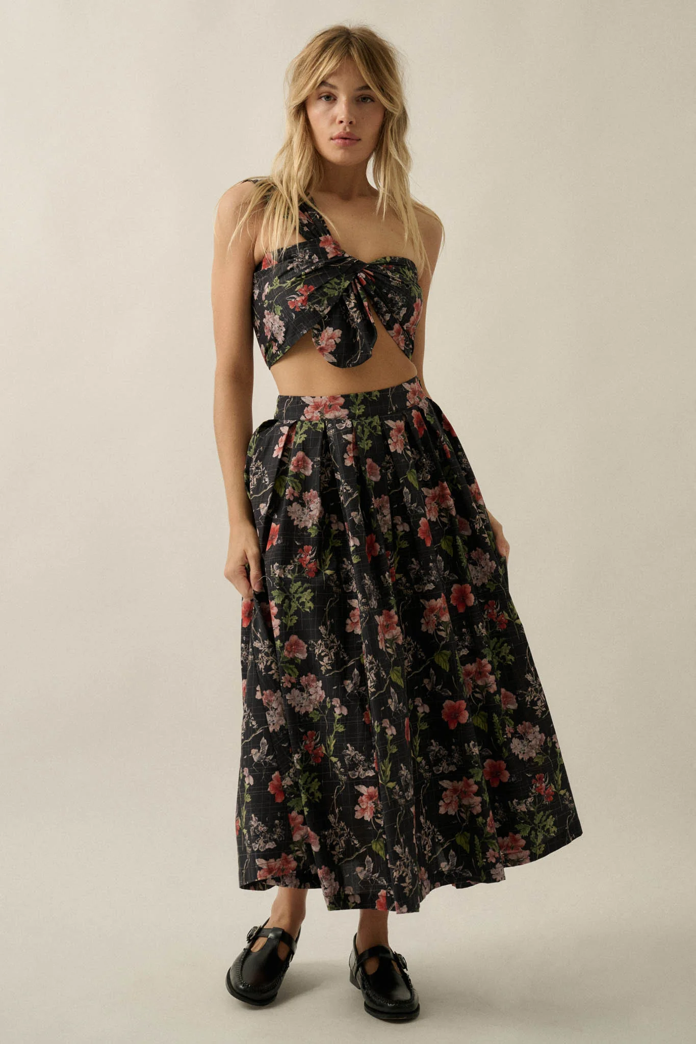 Beautiful Bouquet Floral-Print Pleated Midi Skirt - Image 7