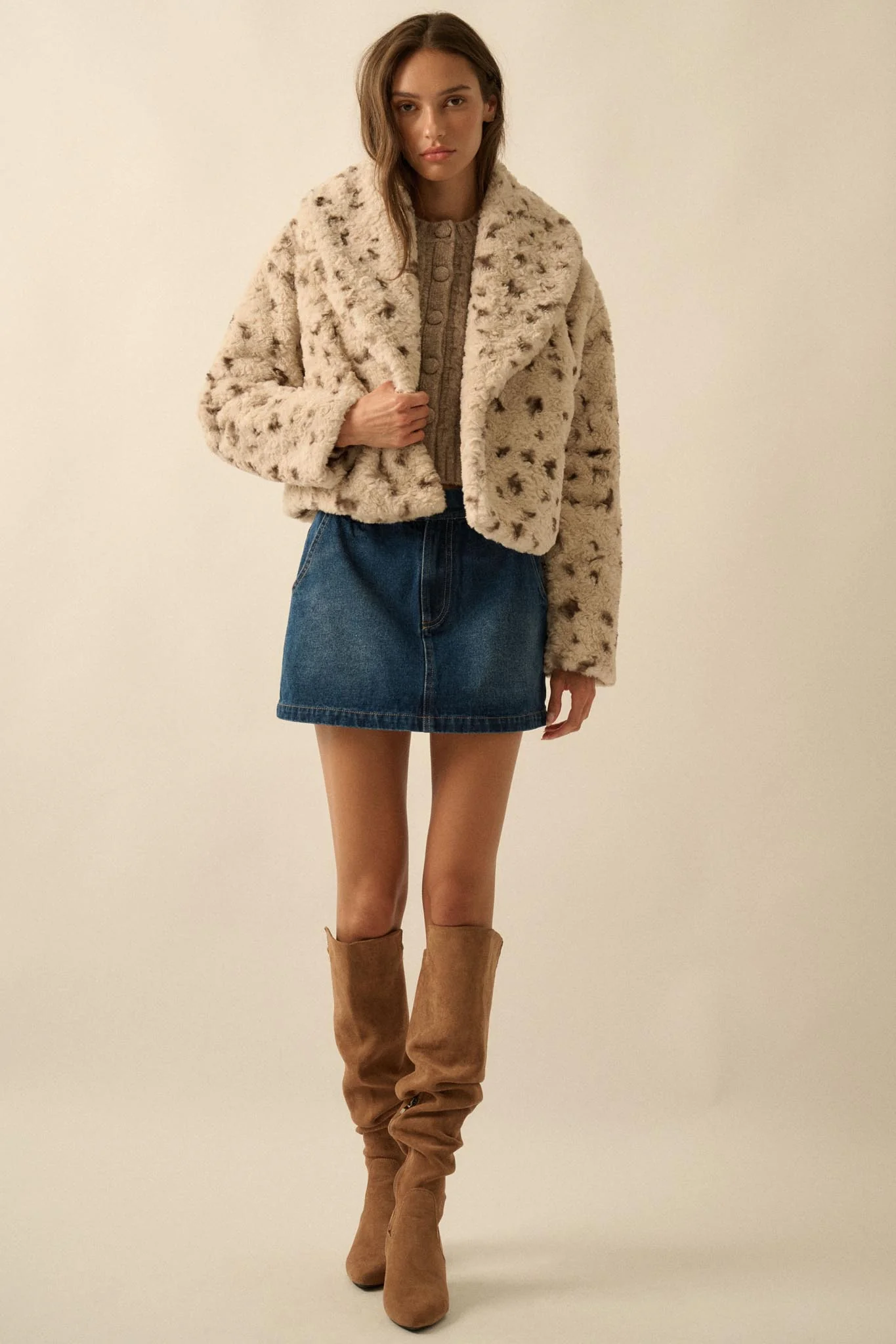 Beautiful Creature Spotted Faux Fur Jacket - Image 12