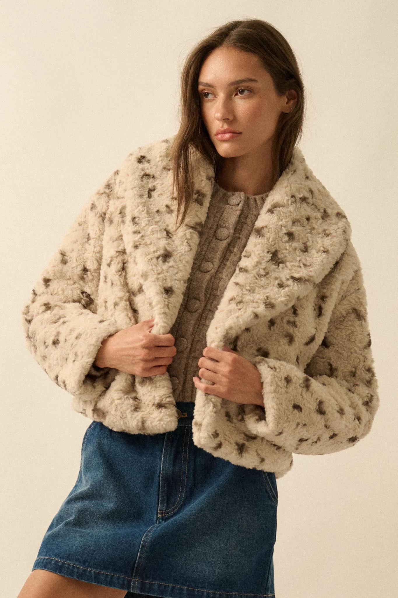 Beautiful Creature Spotted Faux Fur Jacket - Image 13
