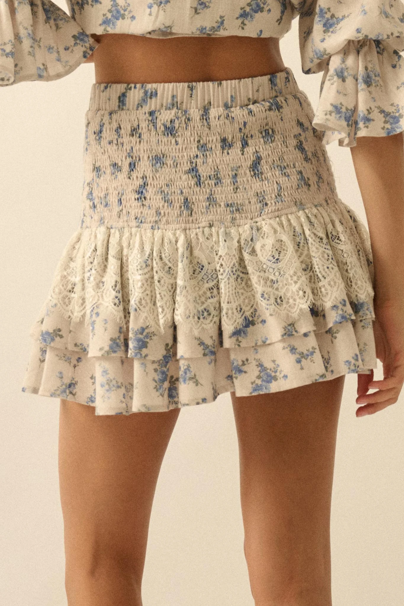Beautiful Day Floral Drop-Waist Ruffle Mini Skirt - Image 15