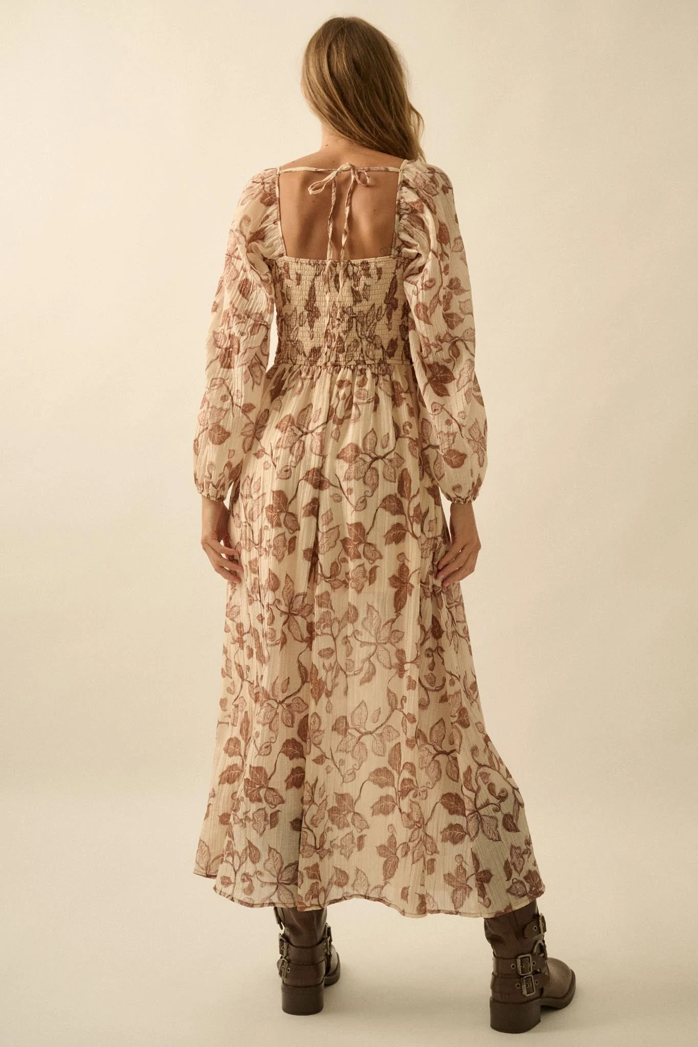 Beautiful Roots Floral Velvet-Trim Maxi Dress - Image 6