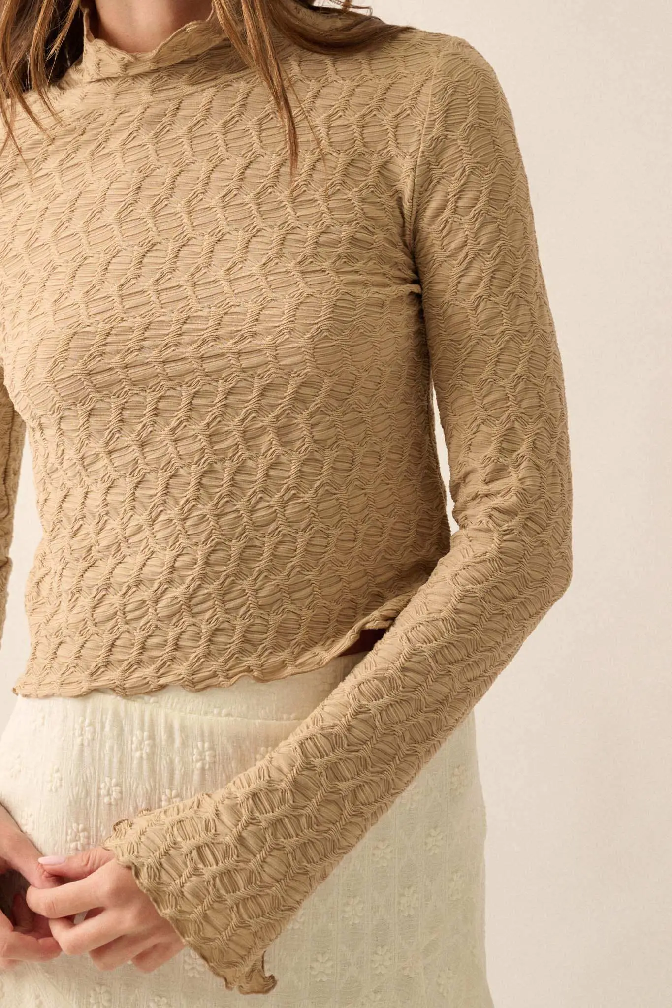 Beautiful Spirit Textured Knit Mock-Neck Top - Image 10