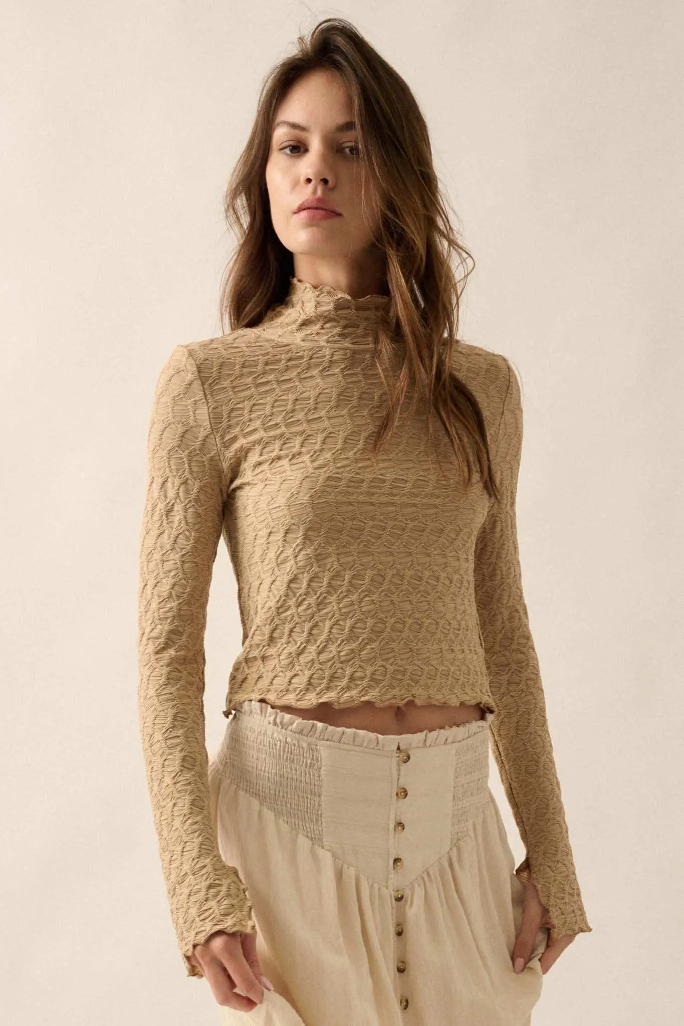 Beautiful Spirit Textured Knit Mock-Neck Top - Image 13