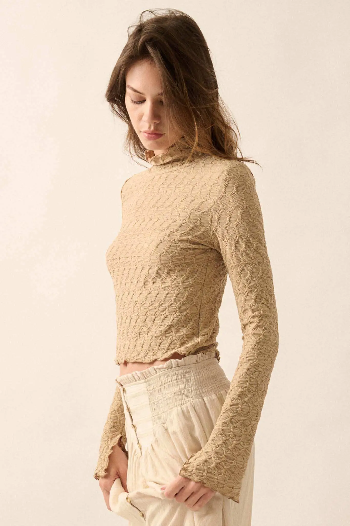 Beautiful Spirit Textured Knit Mock-Neck Top - Image 14