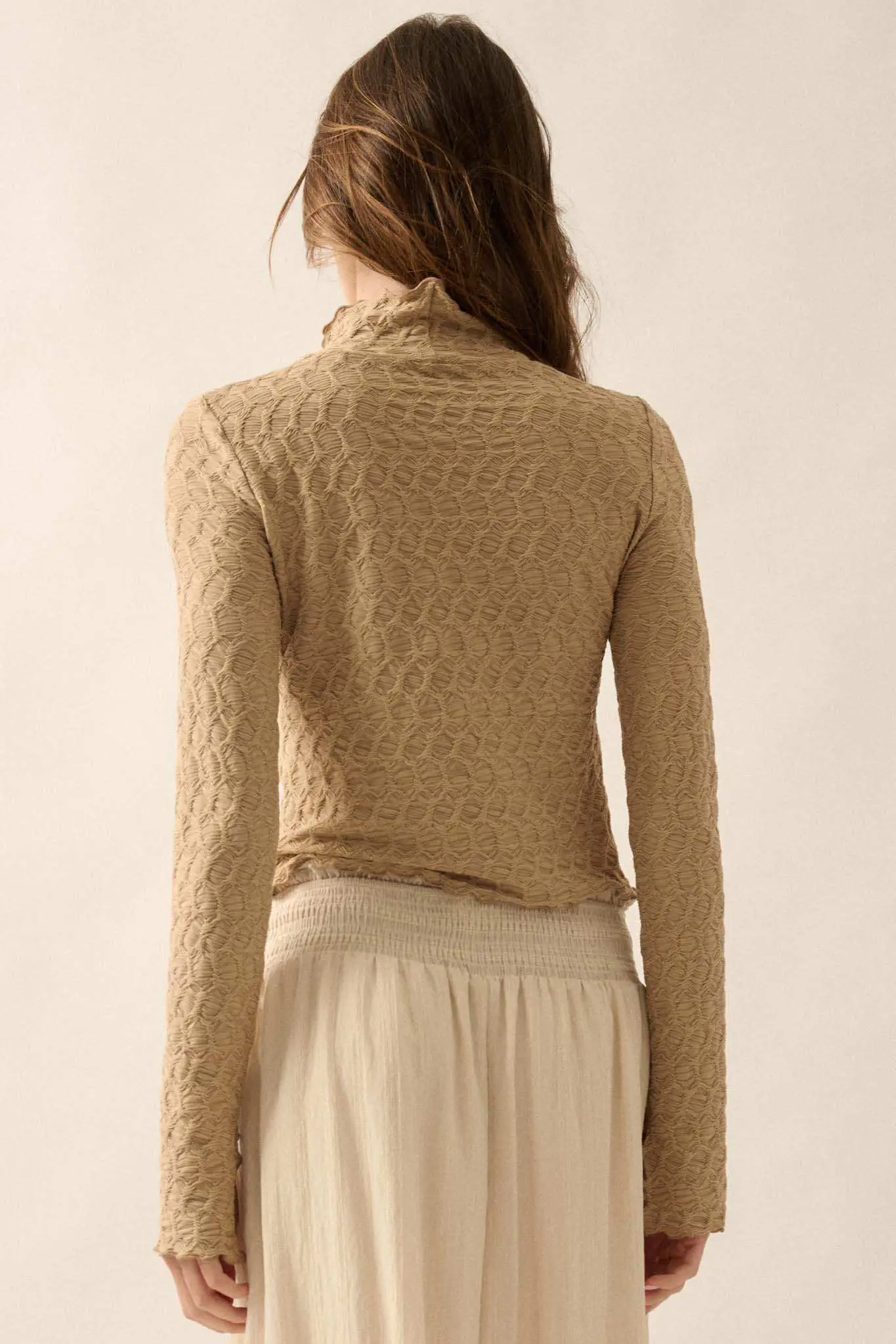 Beautiful Spirit Textured Knit Mock-Neck Top - Image 15