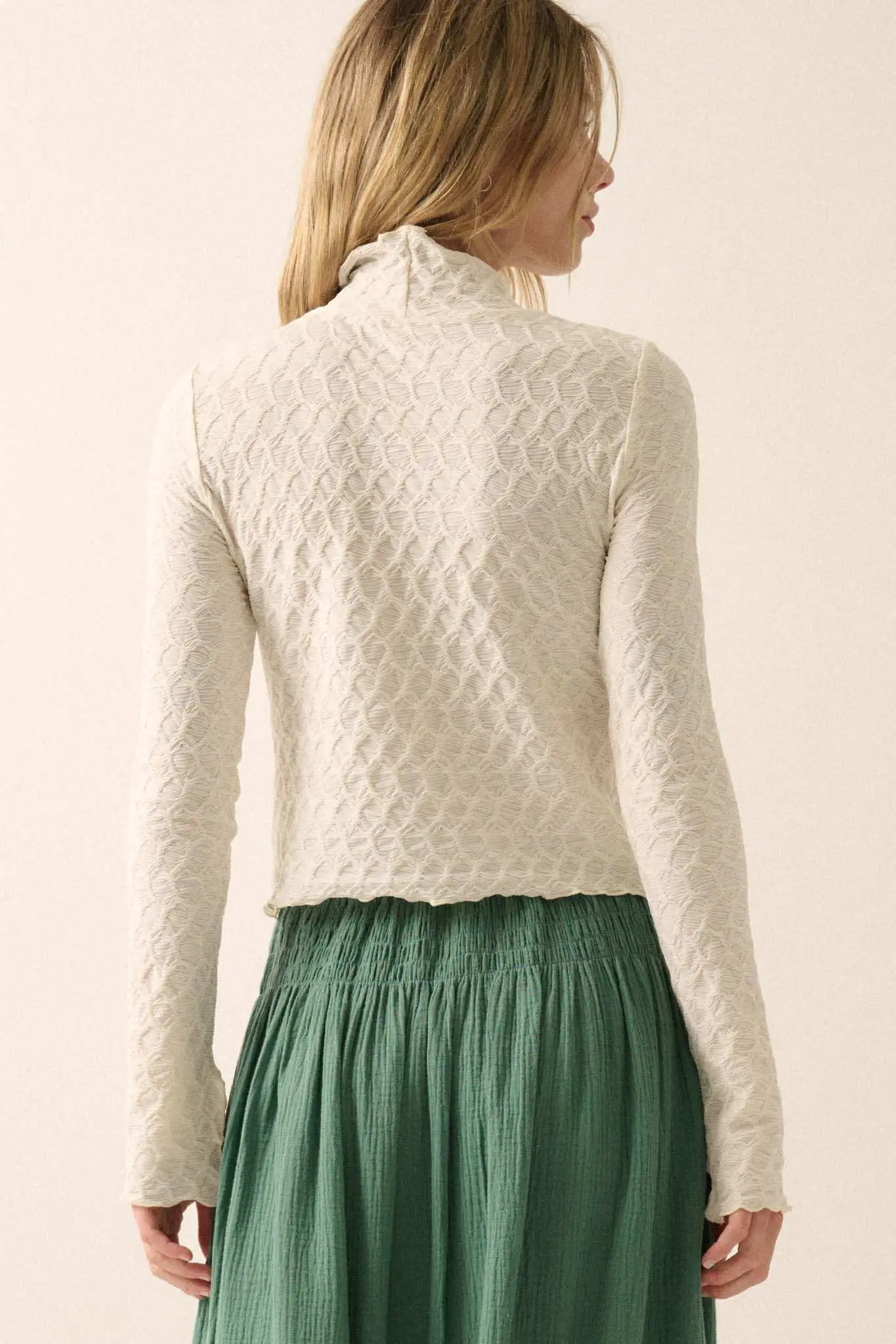 Beautiful Spirit Textured Knit Mock-Neck Top - Image 9