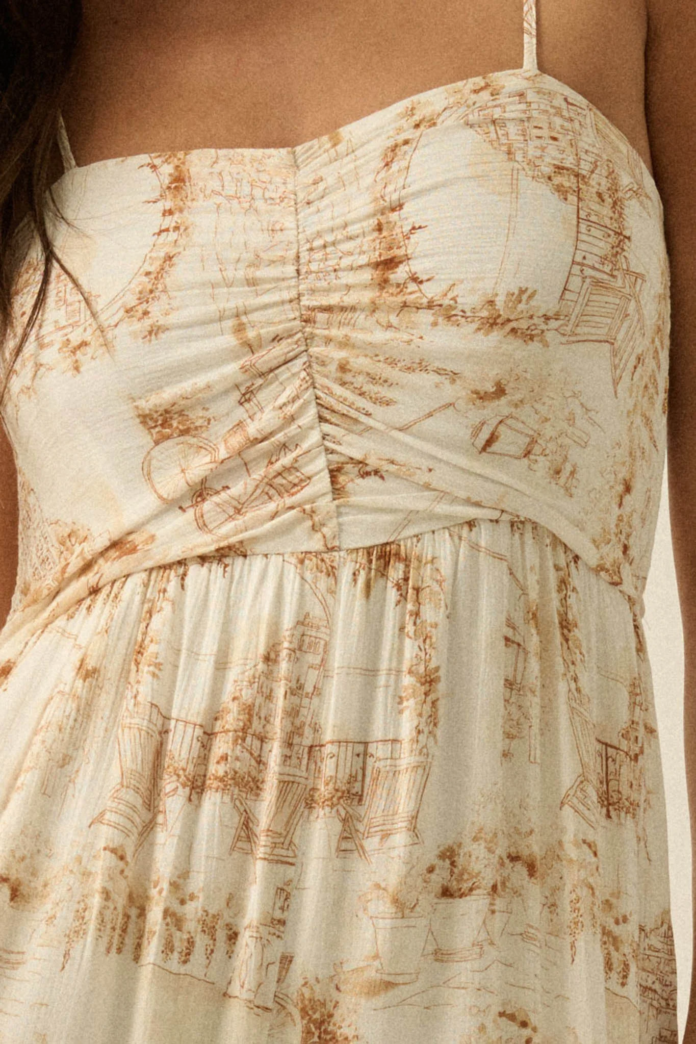 Beautiful View Toile Wide-Leg Tiered Jumpsuit - Image 4