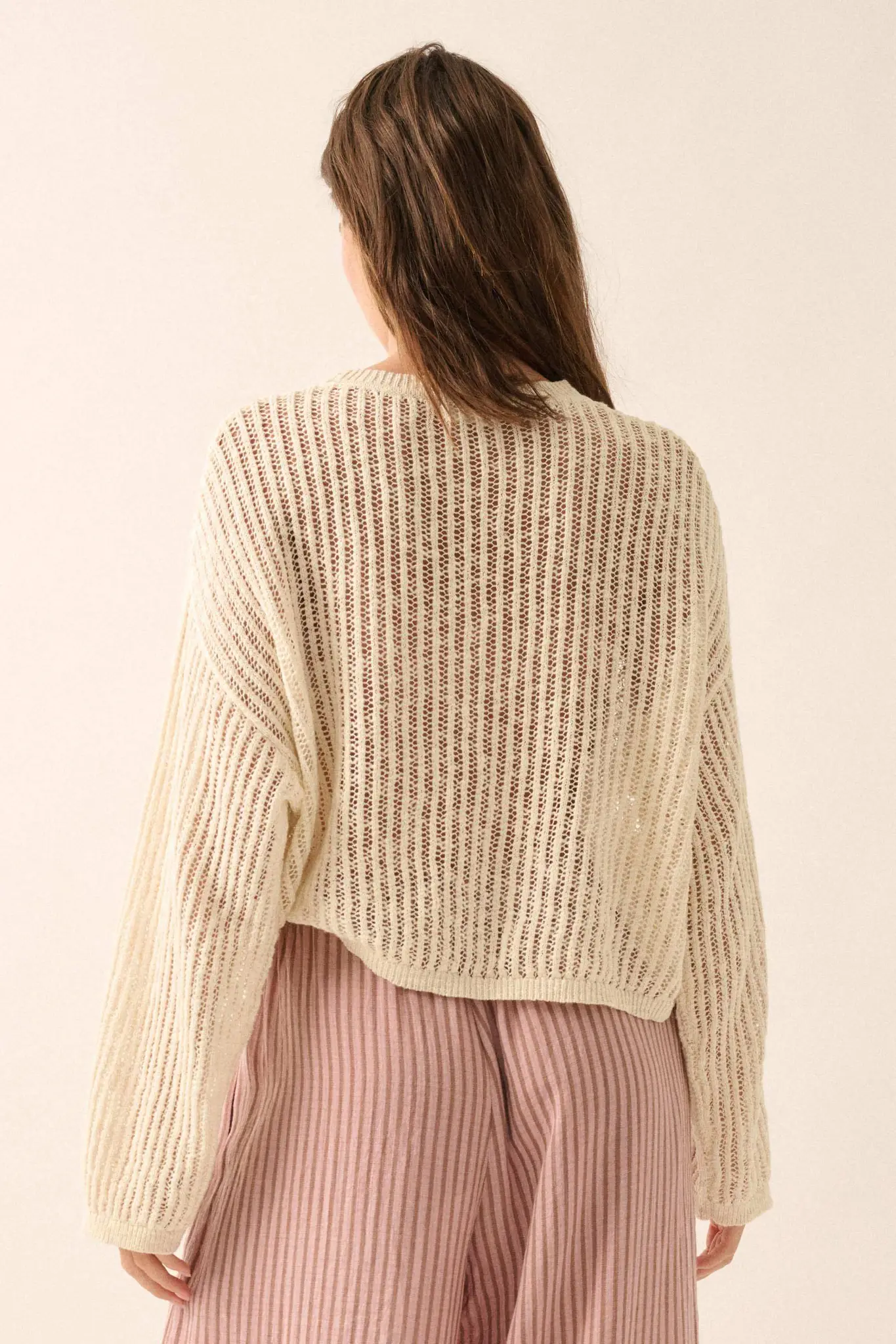 Beautifully Free Ribbed Open-Knit Oversize Sweater - Image 9