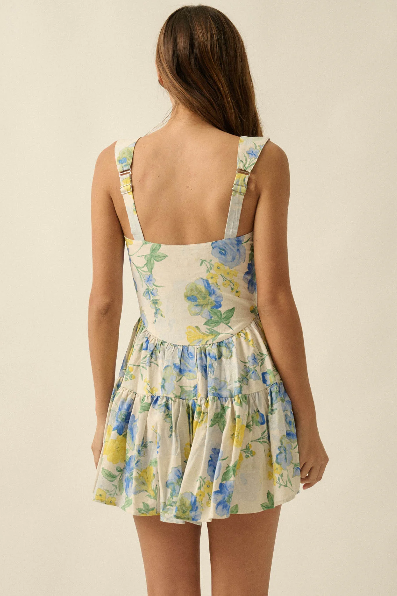 Beauty Within Floral Buttoned Tiered Ruffle Romper - Image 9