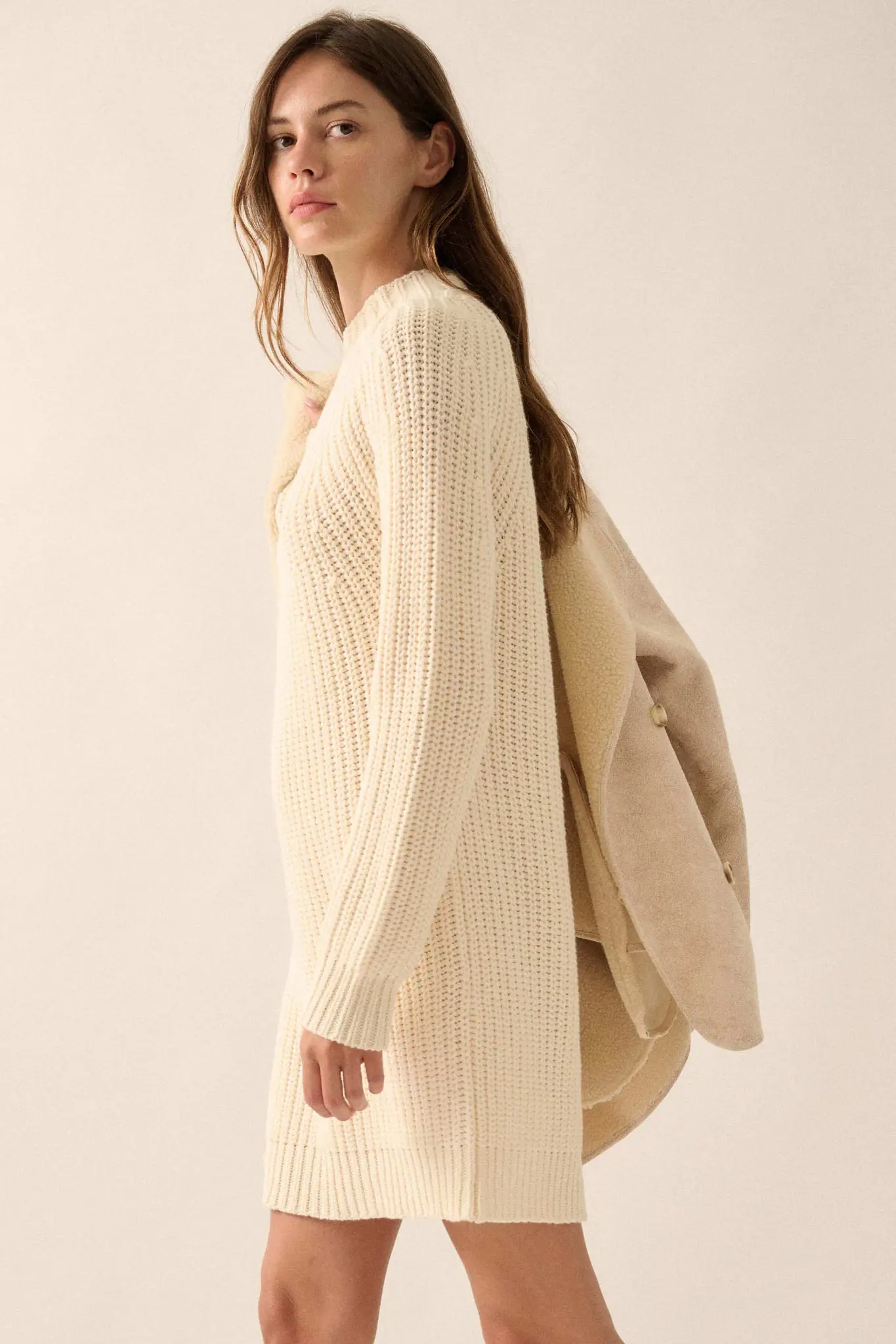 Believe in You Ribbed Knit Mini Sweater Dress - Image 11