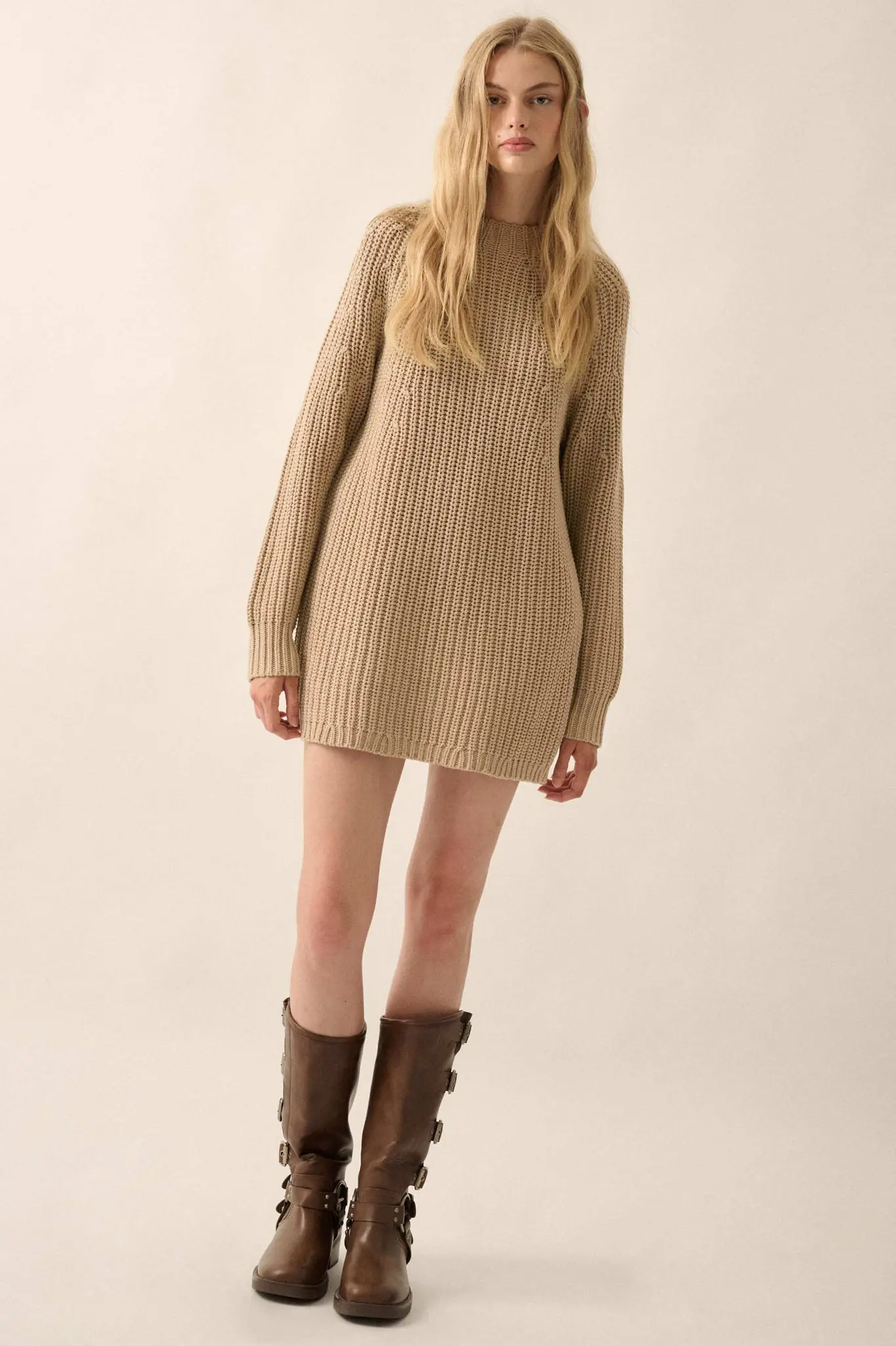 Believe in You Ribbed Knit Mini Sweater Dress - Image 3