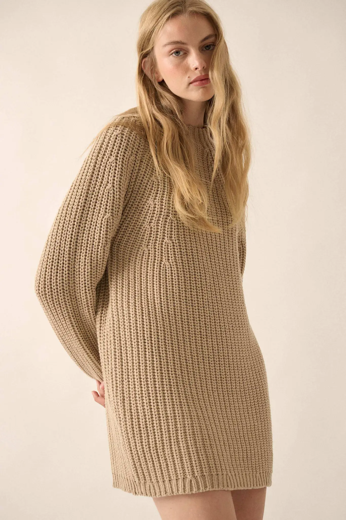 Believe in You Ribbed Knit Mini Sweater Dress - Image 6