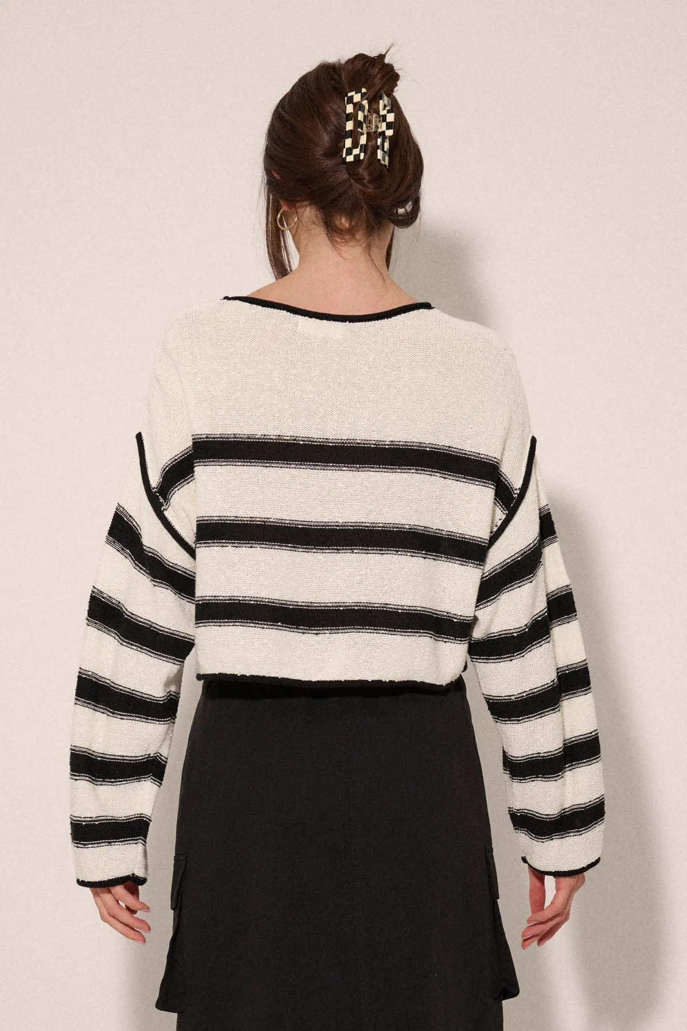Believe the Stripe Exposed-Seam Cropped Sweater - Image 23