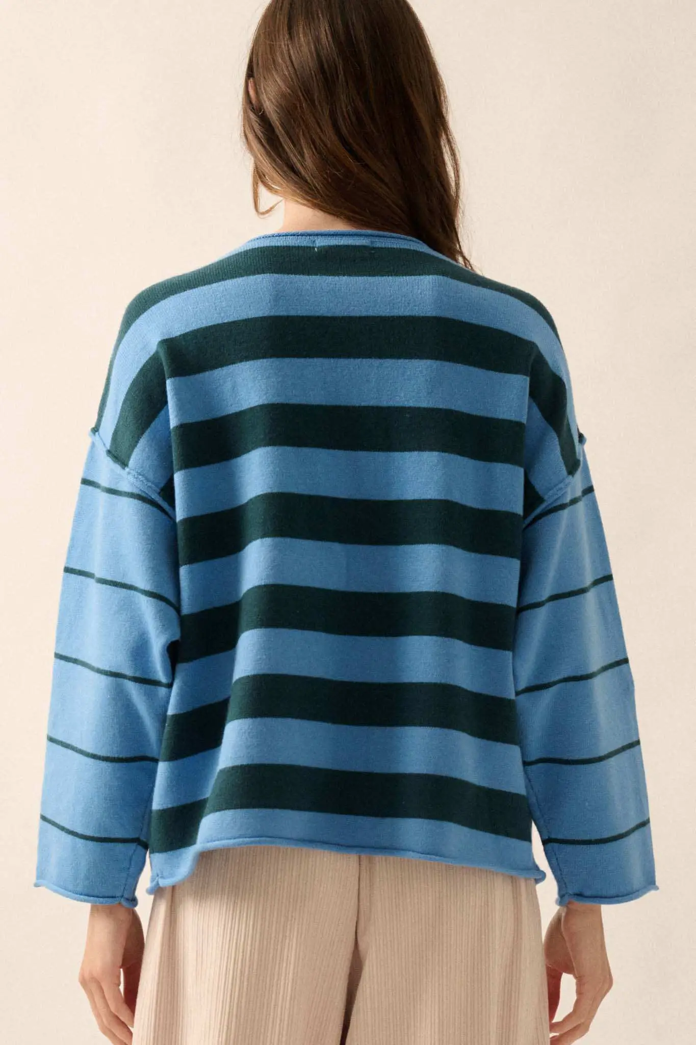 Bend the Rules Striped Rolled-Edge Sweater - Image 12