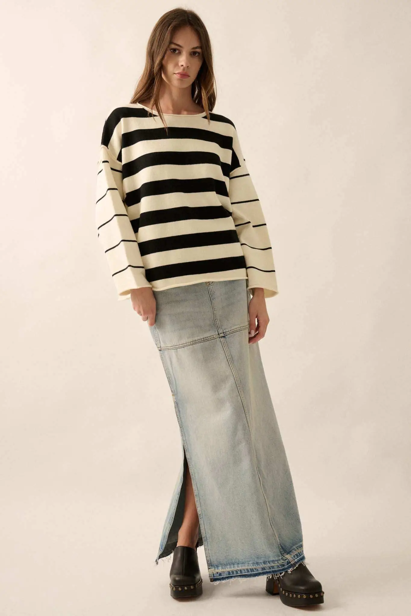 Bend the Rules Striped Rolled-Edge Sweater - Image 15