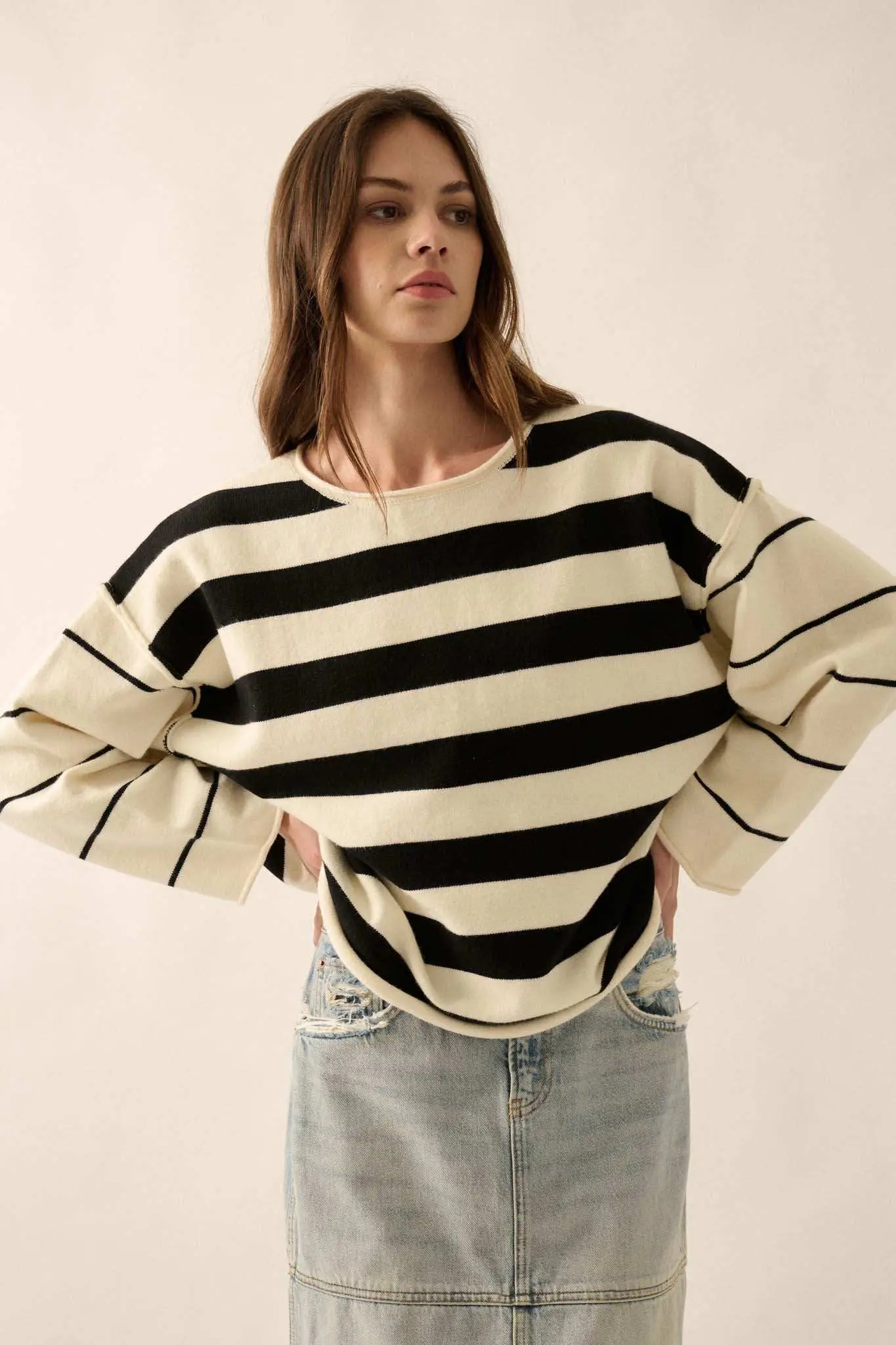 Bend the Rules Striped Rolled-Edge Sweater - Image 16