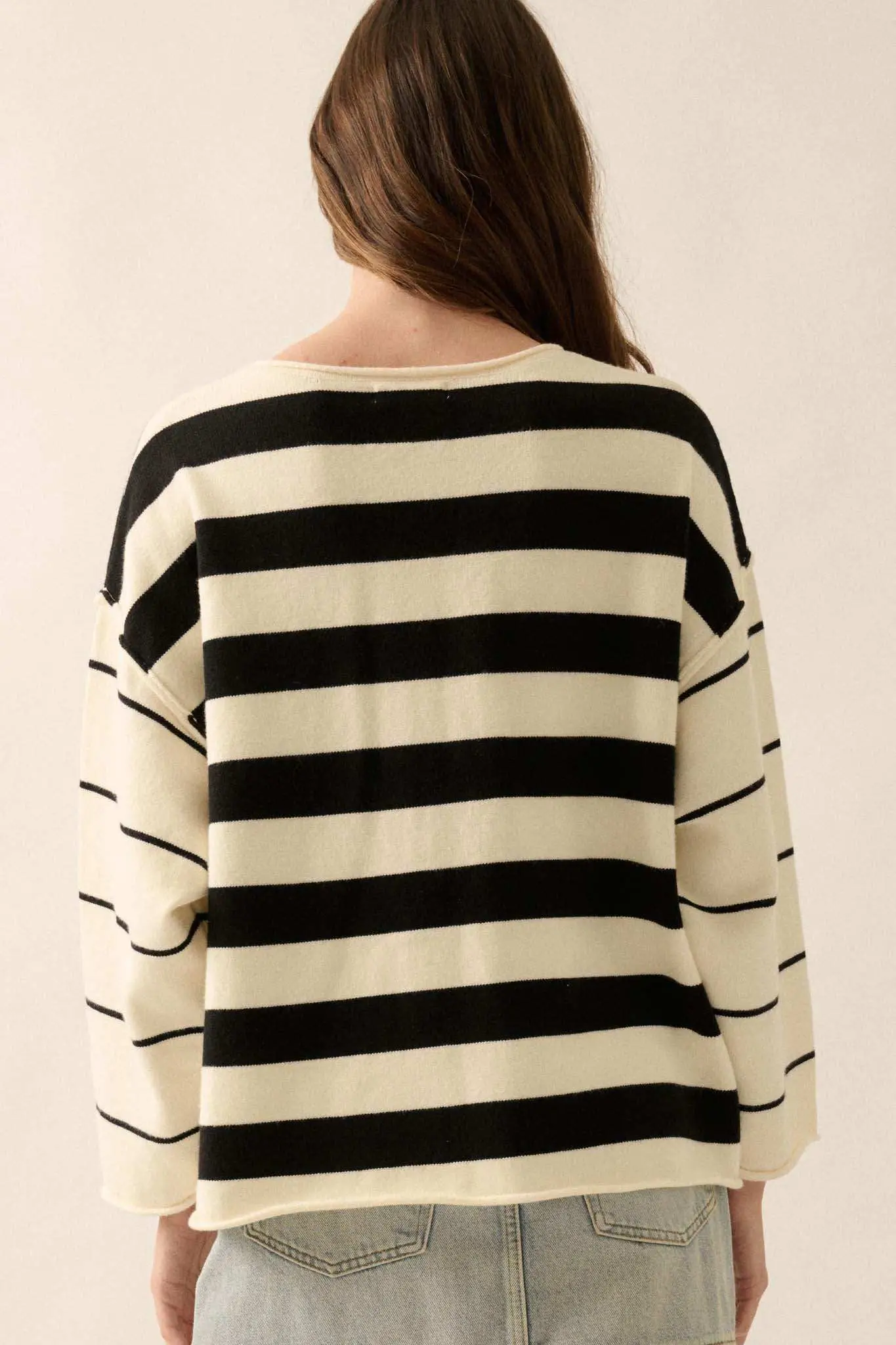 Bend the Rules Striped Rolled-Edge Sweater - Image 17