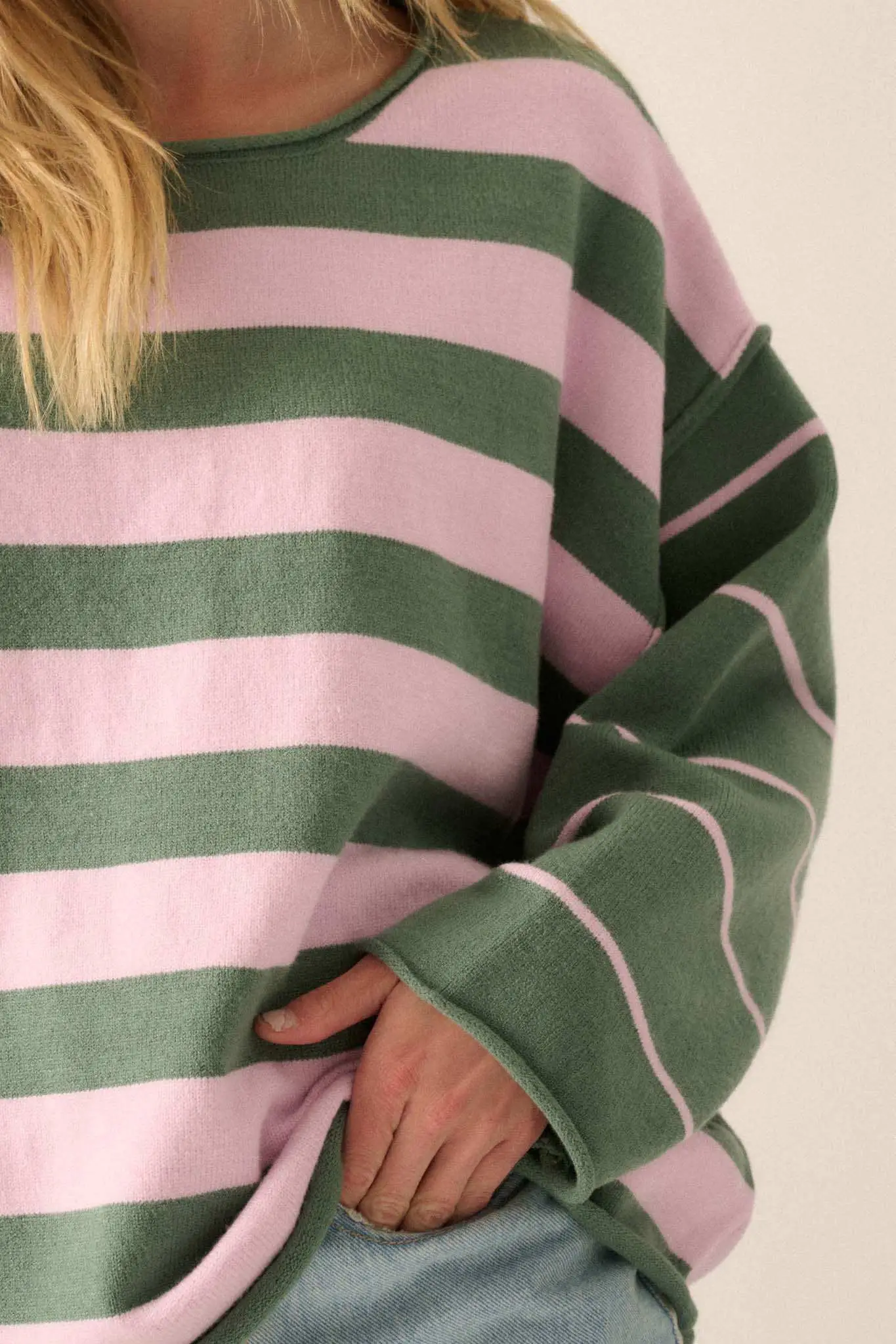 Bend the Rules Striped Rolled-Edge Sweater - Image 4