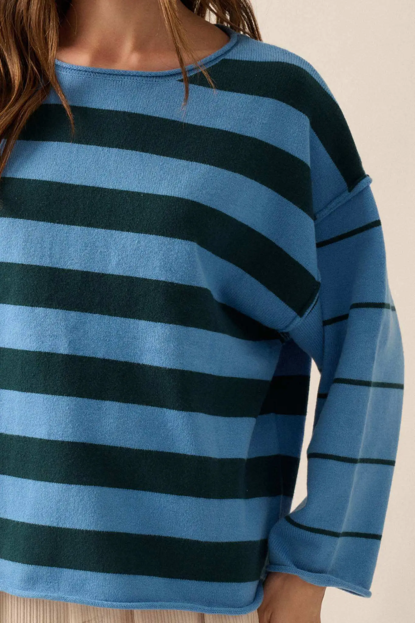 Bend the Rules Striped Rolled-Edge Sweater - Image 8