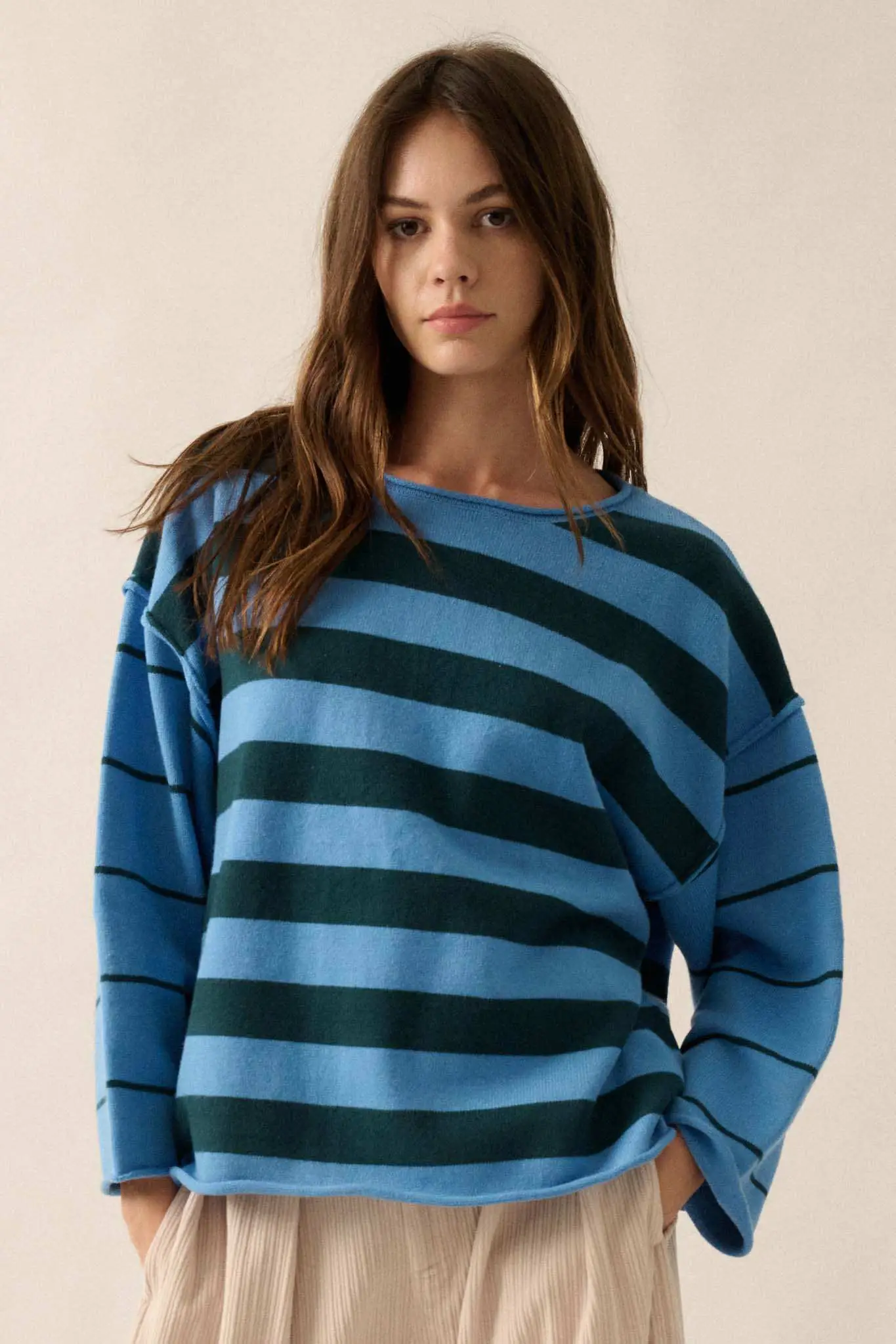 Bend the Rules Striped Rolled-Edge Sweater - Image 9
