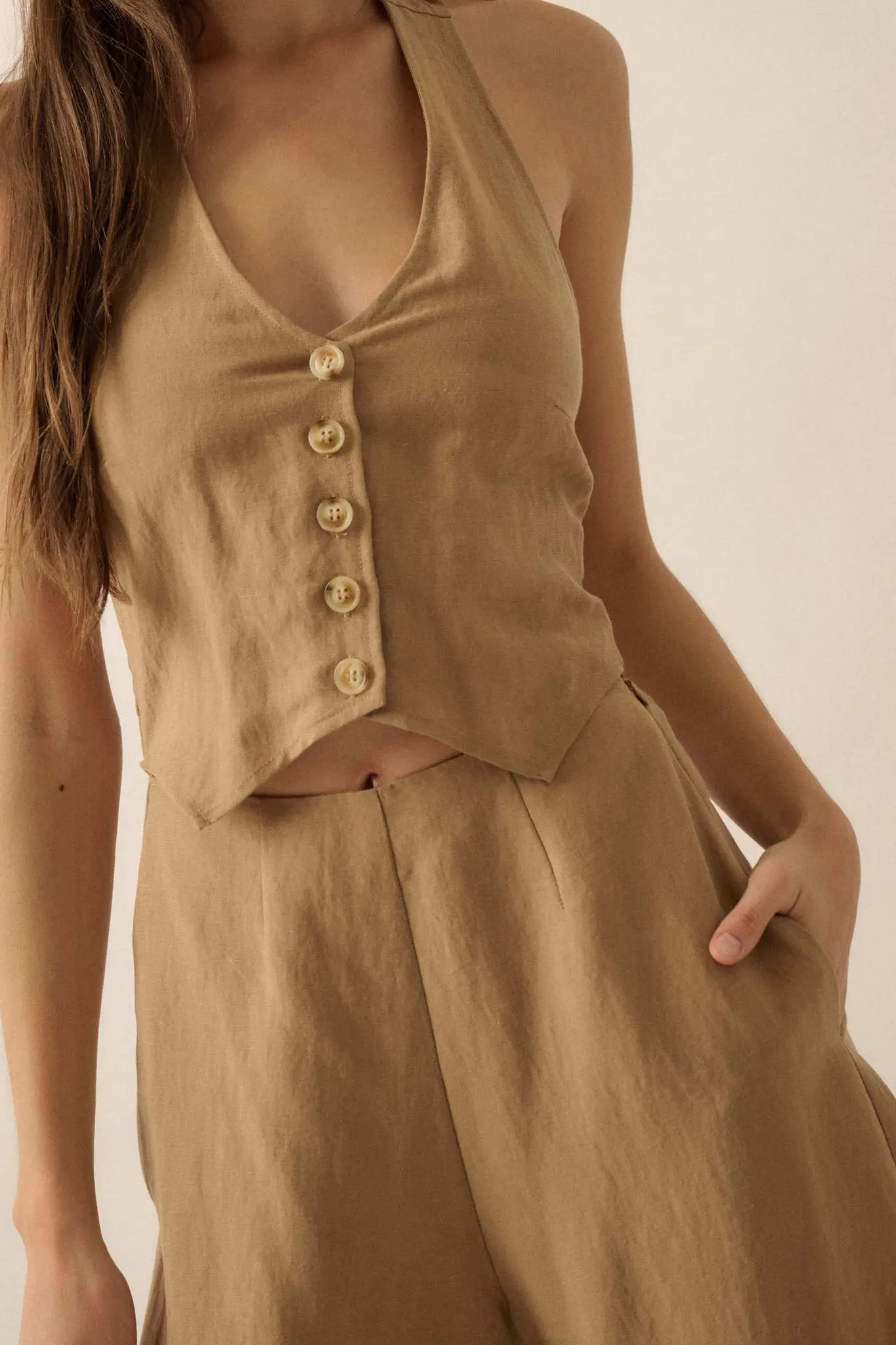 Better Nature Wide-Leg Linen-Blend Vest Jumpsuit - Image 11