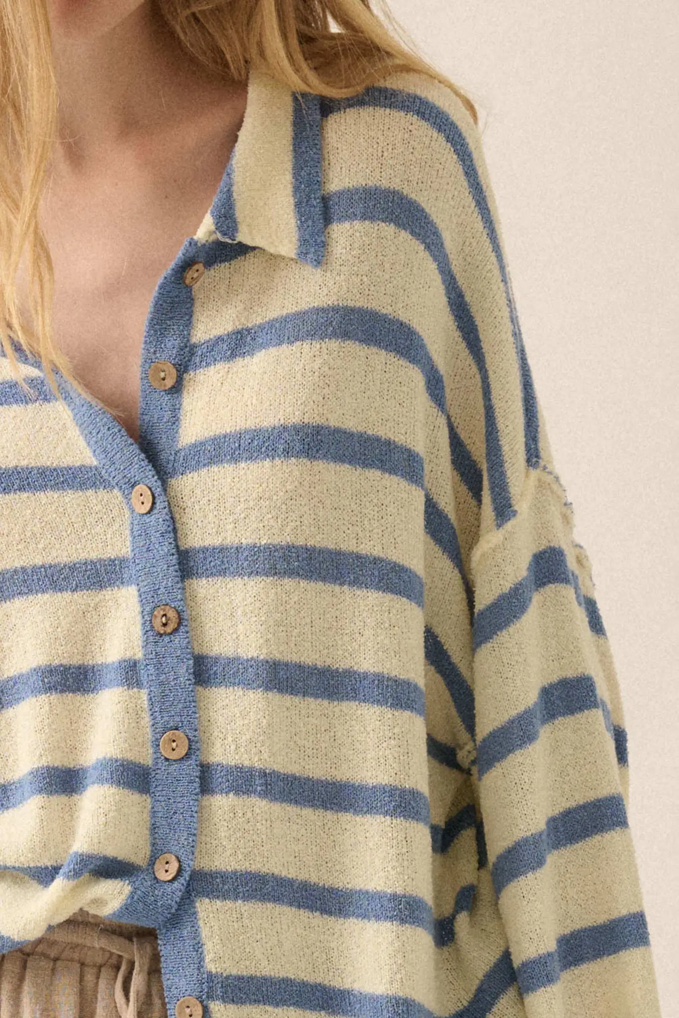 Between the Lines Striped Knit Collared Cardigan - Image 11