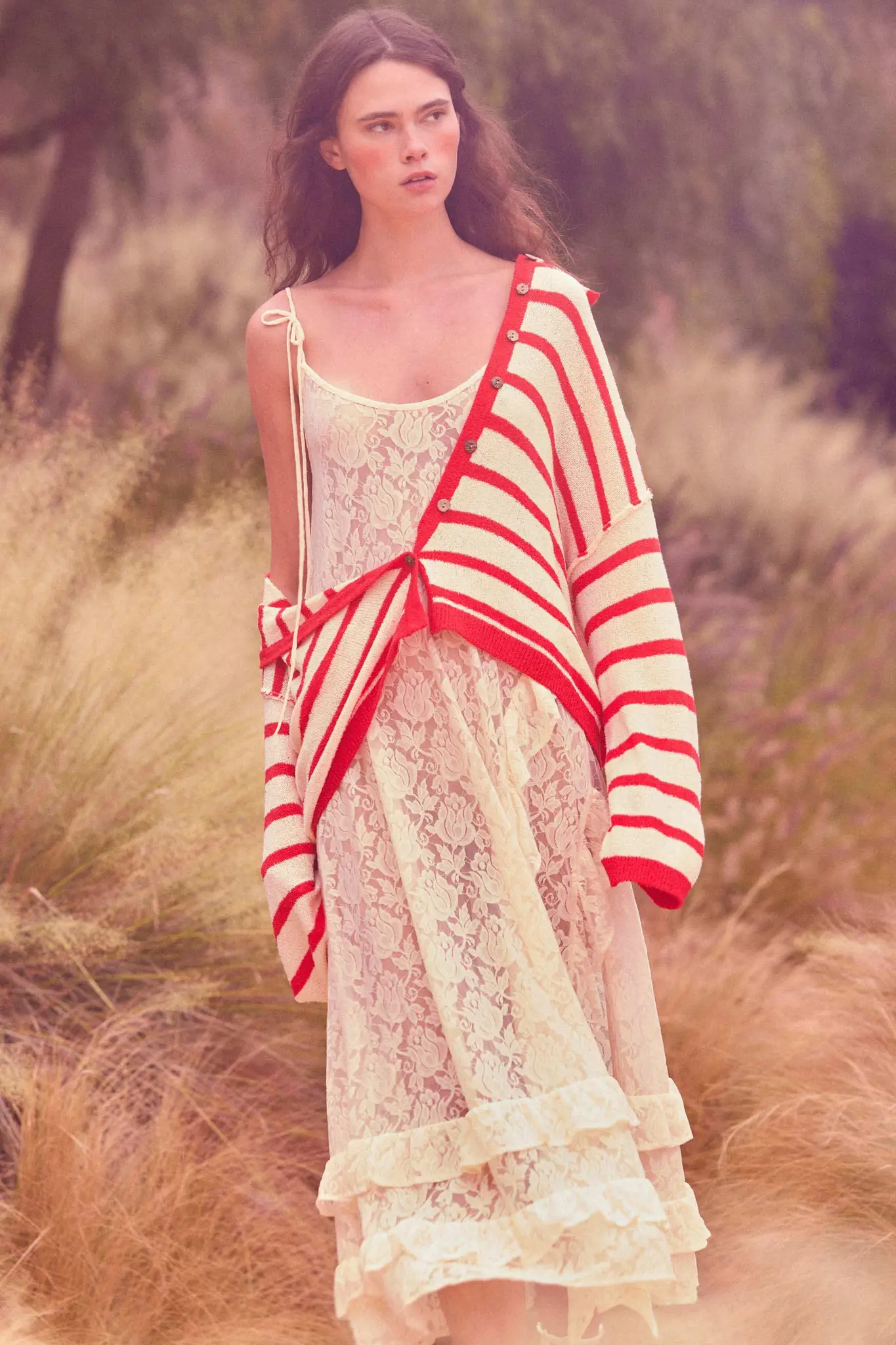 Between the Lines Striped Knit Collared Cardigan - Image 2