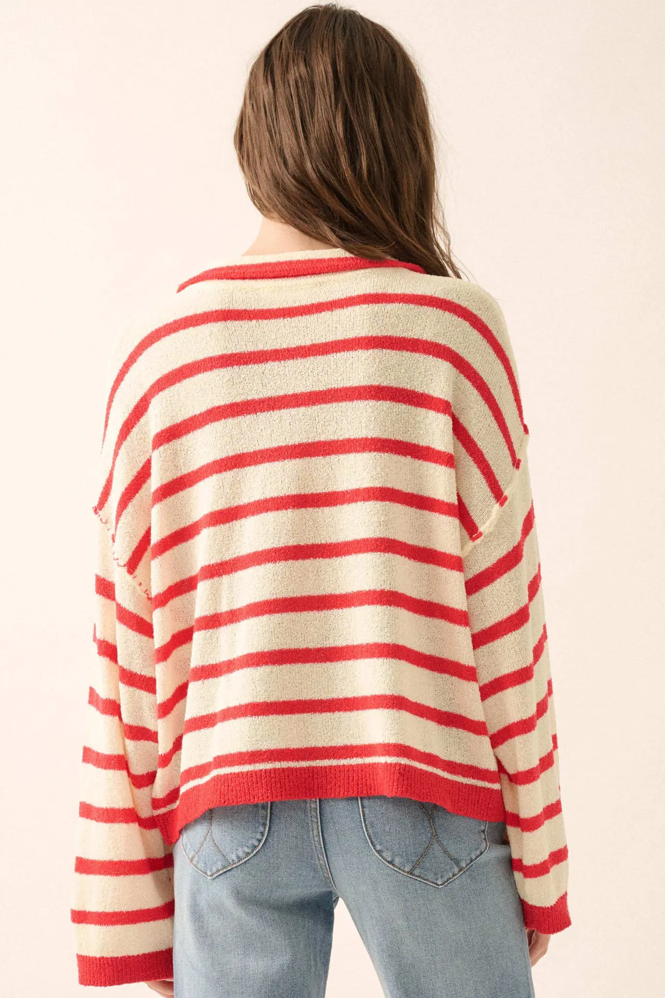 Between the Lines Striped Knit Collared Cardigan - Image 9