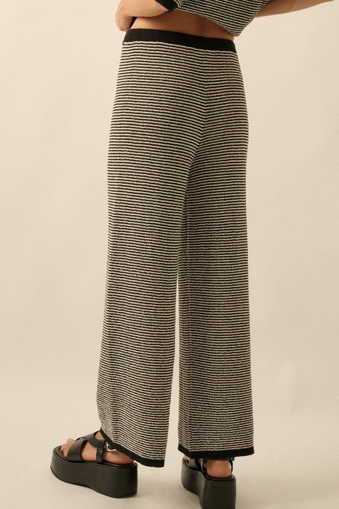 Blessed Day Striped Knit Drawstring Sweater Pants - Image 12